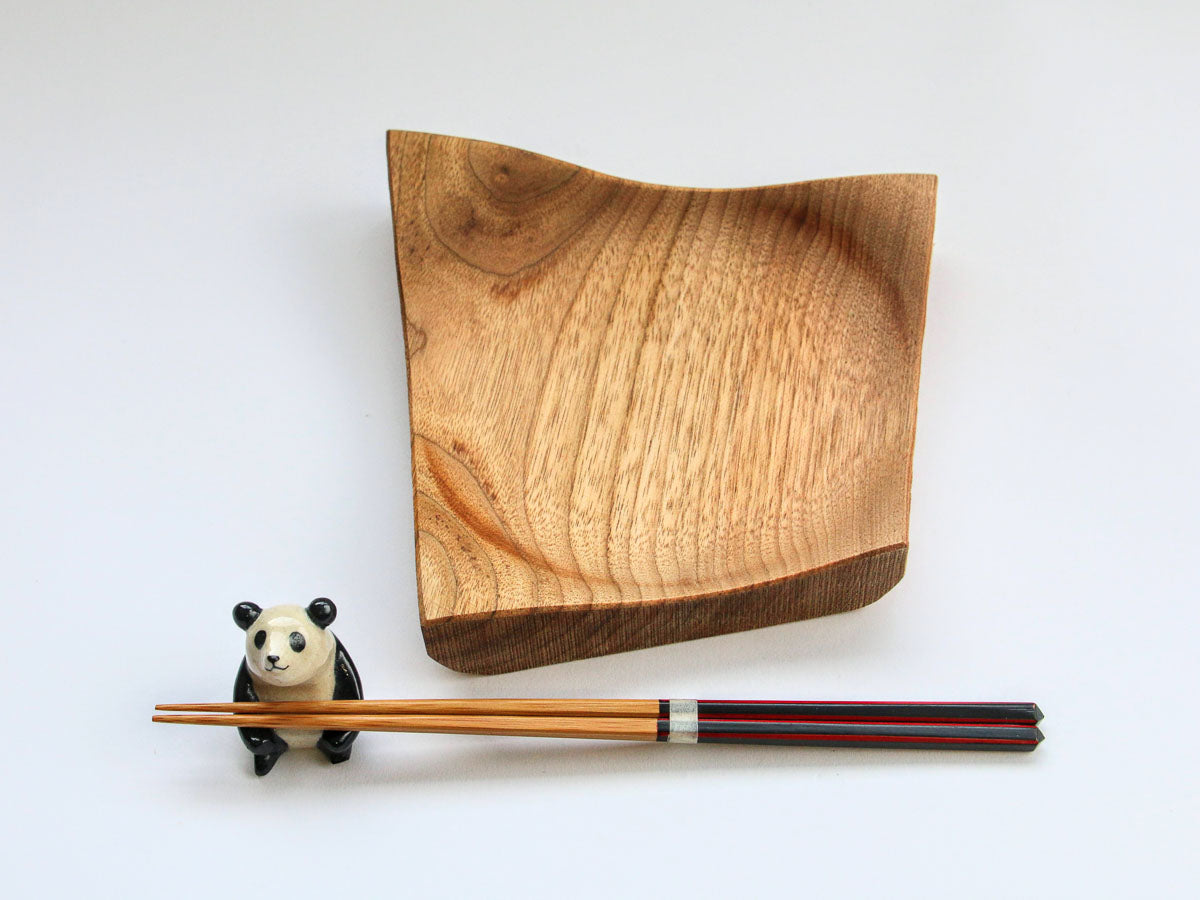 クルミの菱型皿 クリア 大【田口慎介】