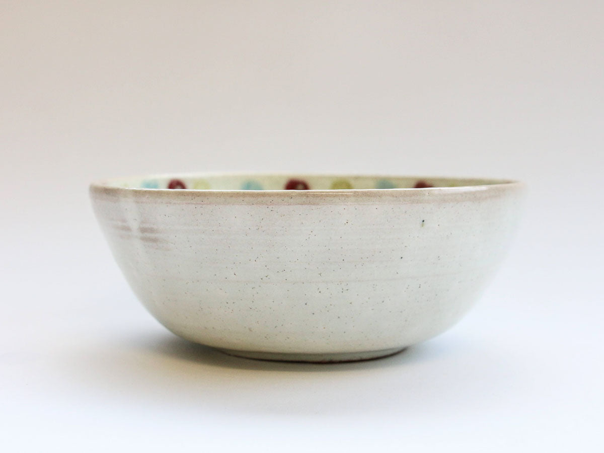 三色花紋5.5寸丸鉢【巌陶房】