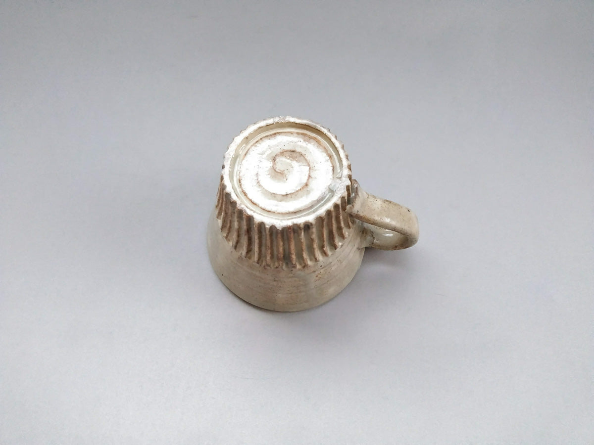 粉引半しのぎマグ【益子淳一】