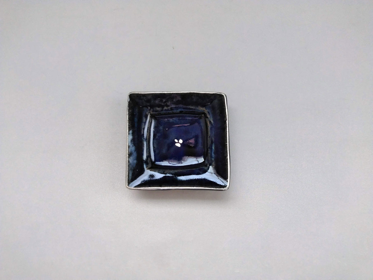 ルリ銀2寸角皿【日比野正明】