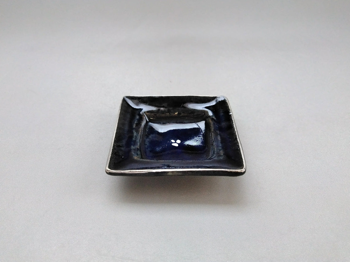 ルリ銀2寸角皿【日比野正明】