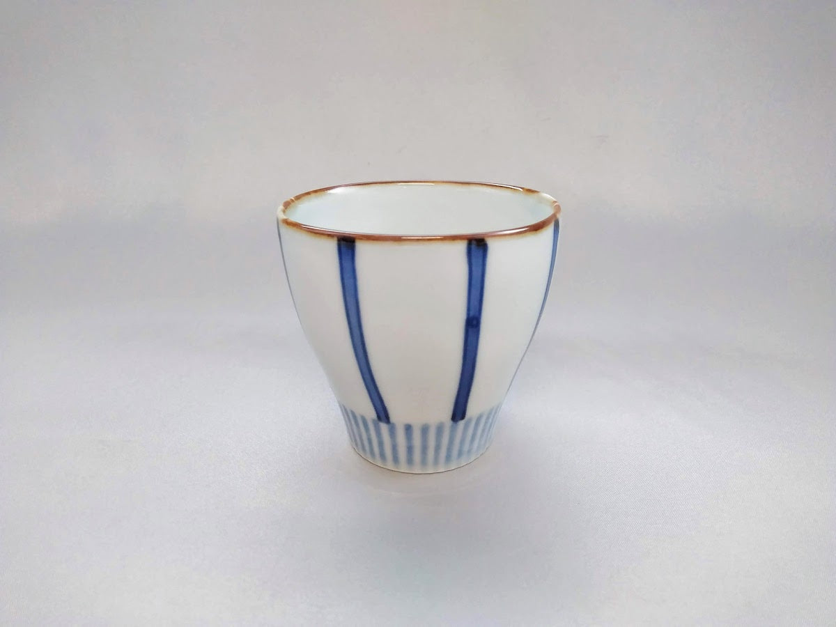 しのぎ湯呑青十草【皓洋窯】