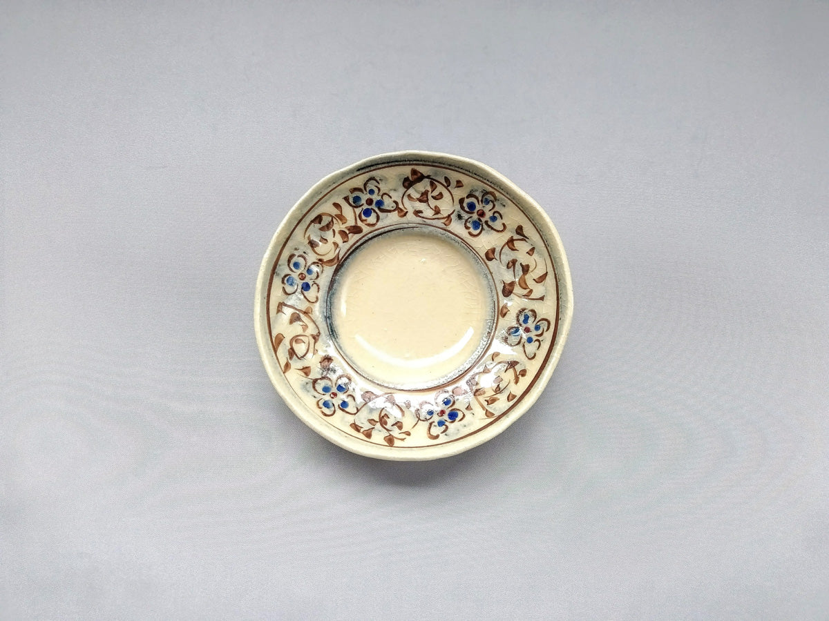 安南青絵唐草4寸リム鉢【日比野正明】