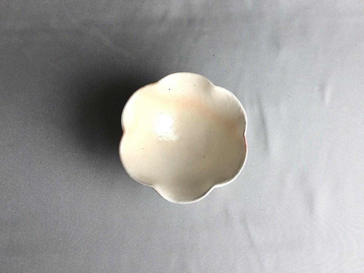 粉引輪花高台鉢 ミニ【古谷製陶所】