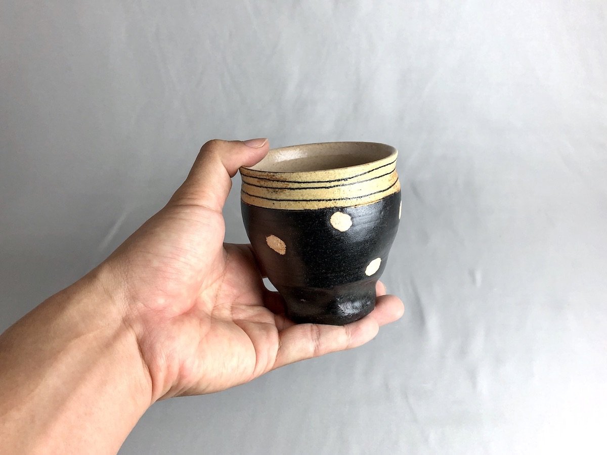 黒釉線刻ドット汲出【山本一仁】