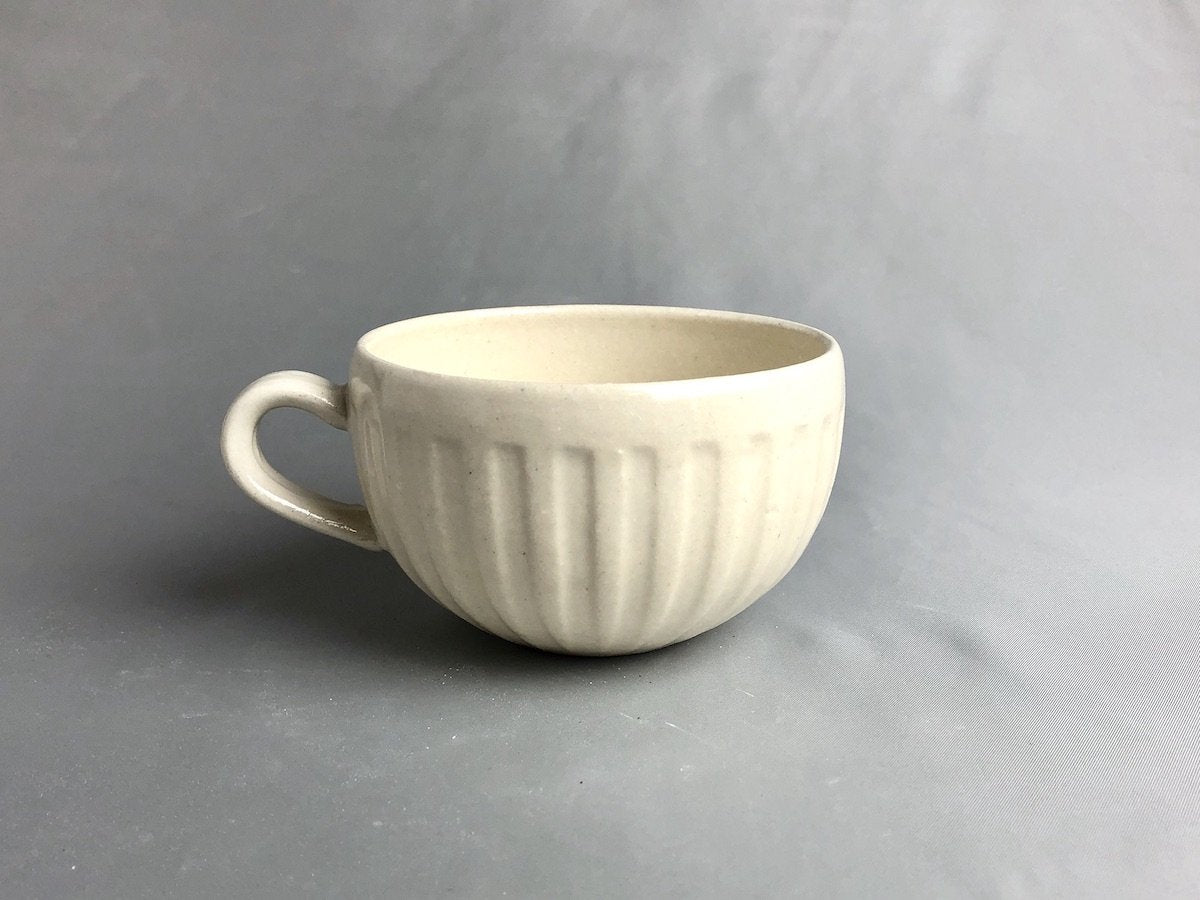しのぎ一服マグ白【鶴琳窯】