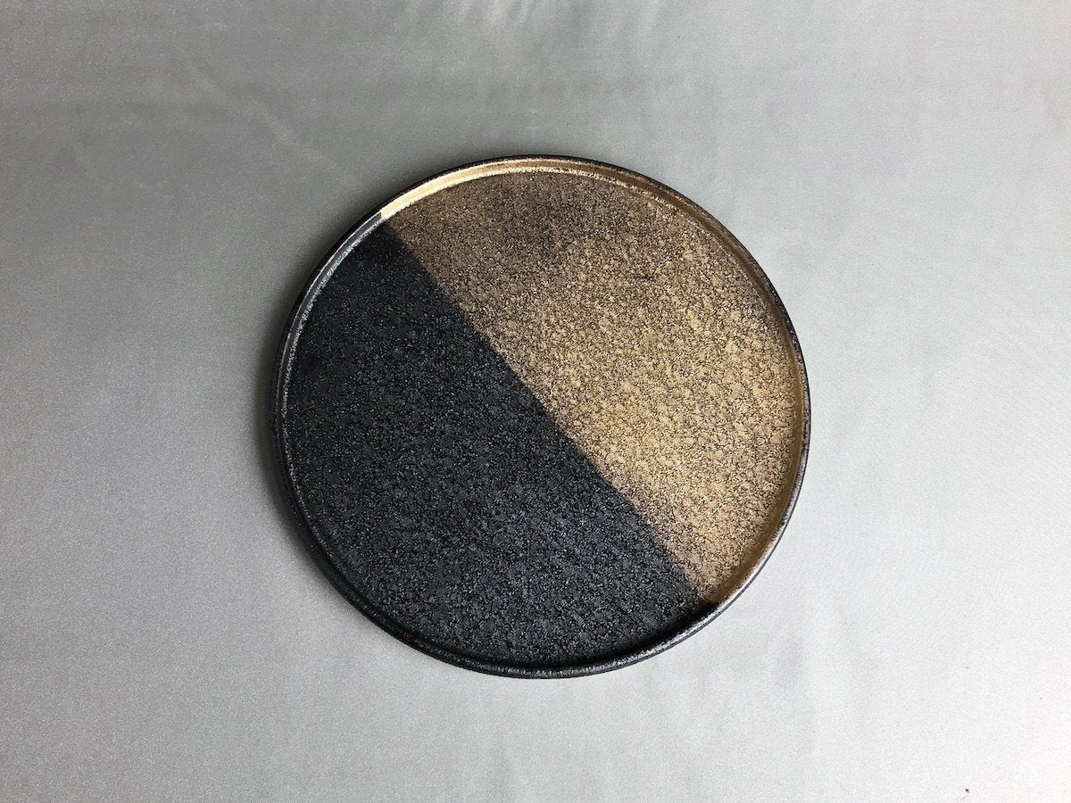 晶半金塗18cm渕付丸皿【陶悦窯】