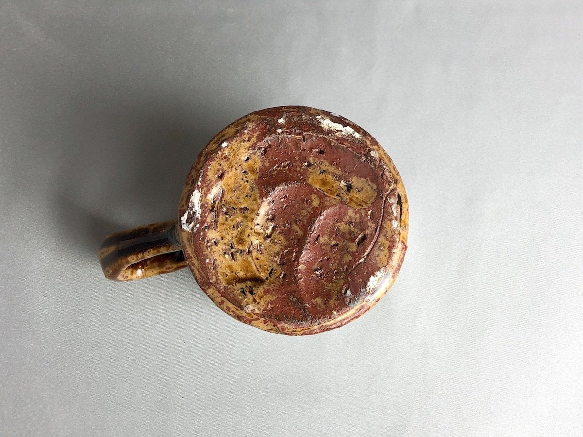 飴釉黒抜ドット筒マグ【山本一仁】