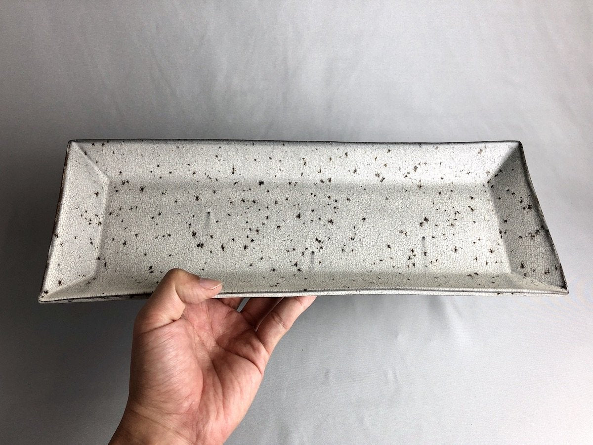 裂粉引長皿【大原拓也】