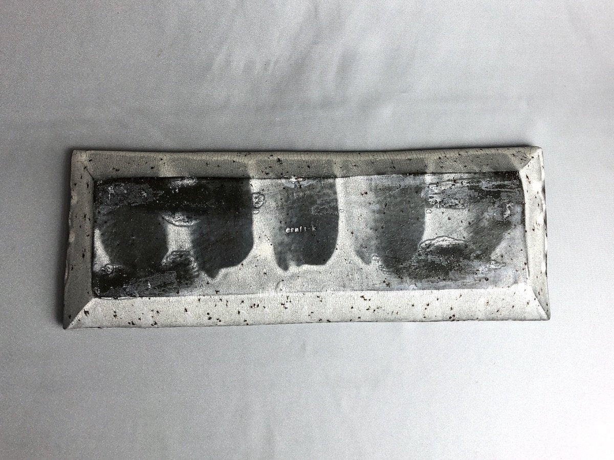 裂粉引長皿【大原拓也】