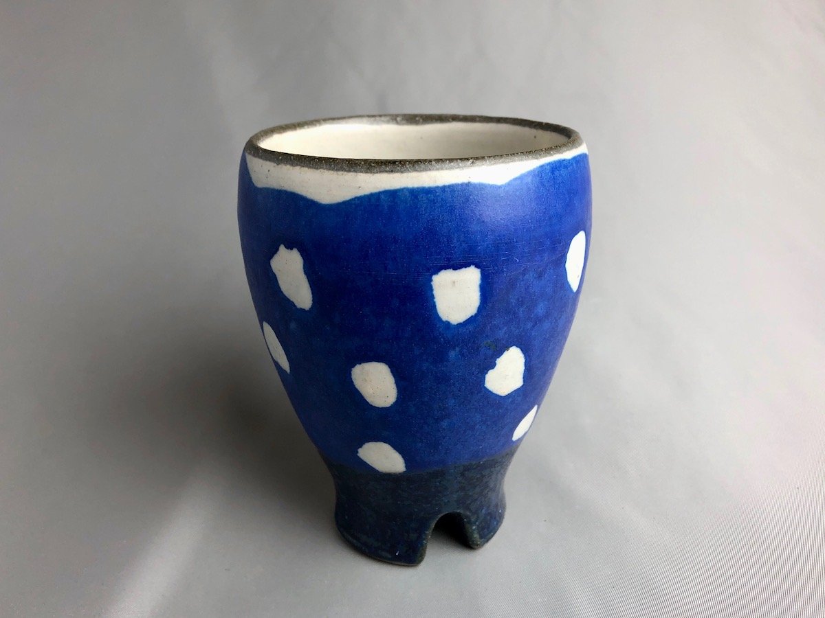 青ドットビアマグ【大友辰雄】