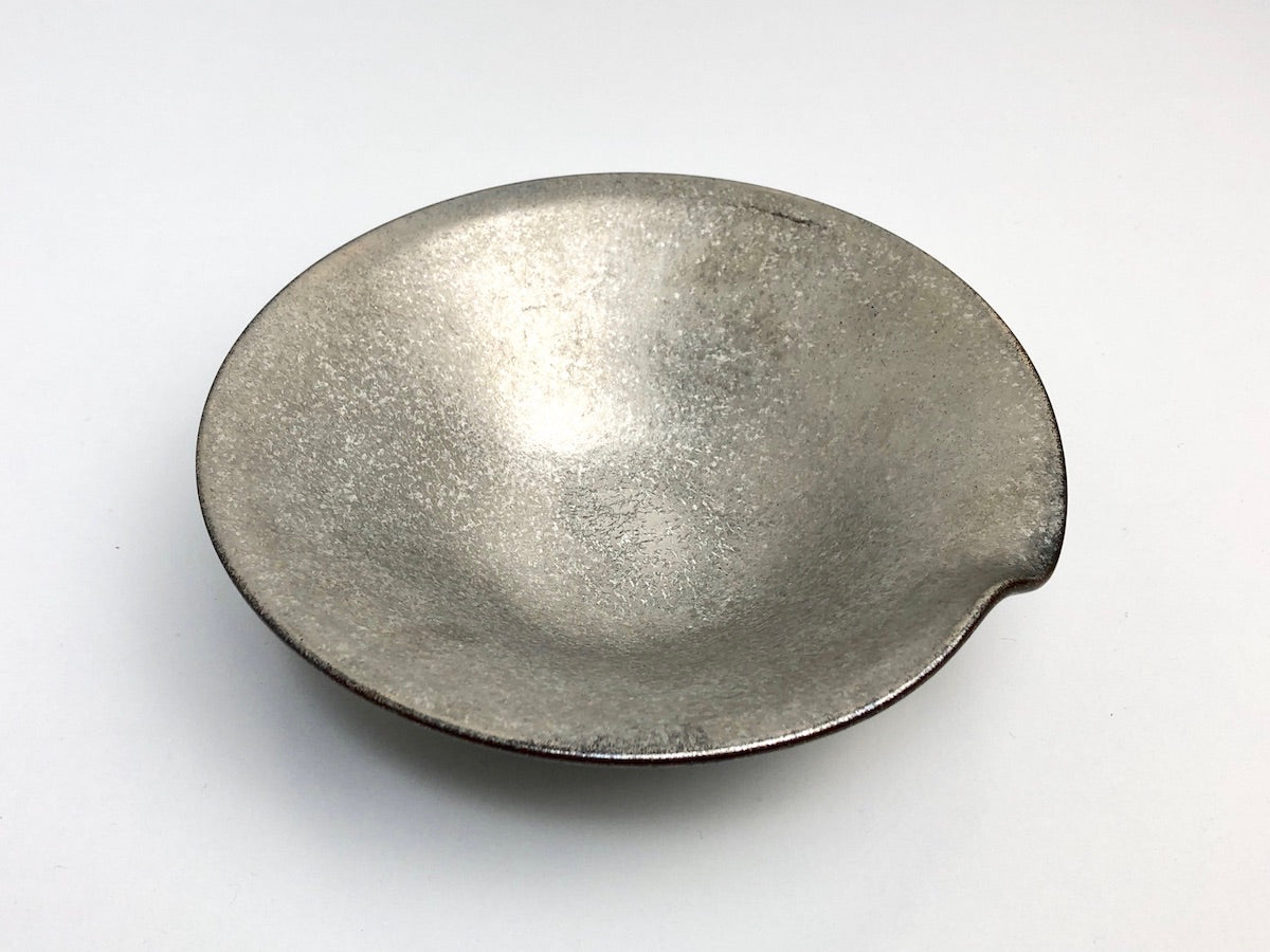 黒柚子内銀塗り一方押5.5寸反鉢【陶悦窯】