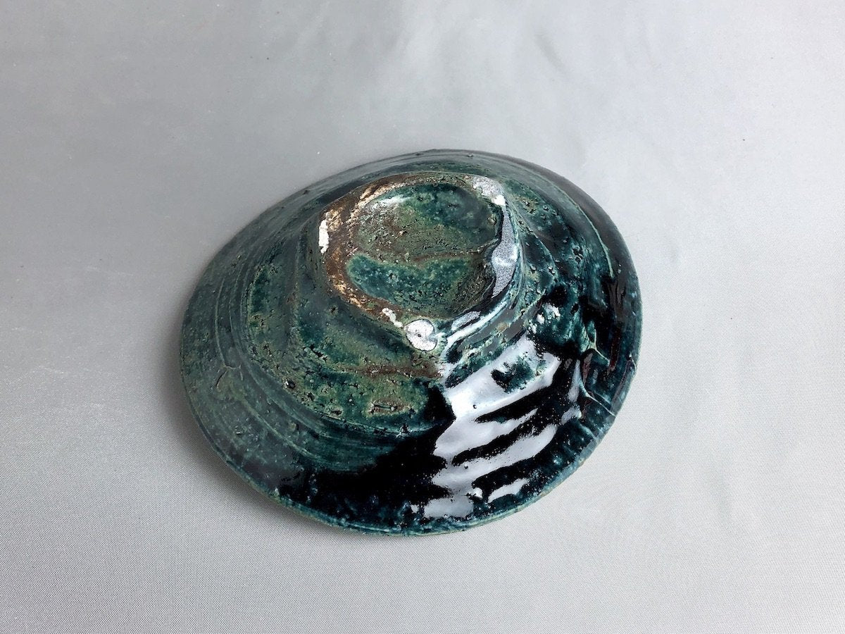 藍釉5寸たわみ鉢【山本一仁】