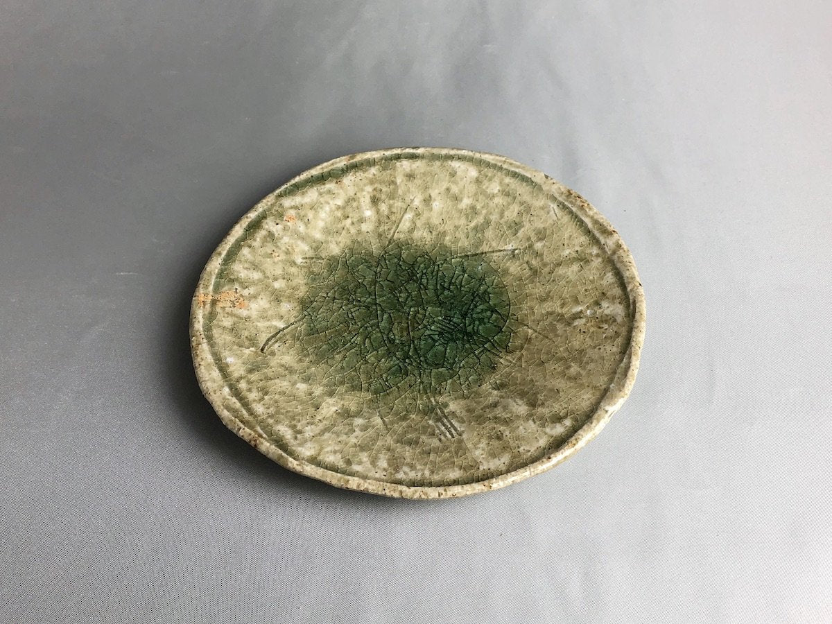 ビードロ草紋5寸皿【君波延昌】