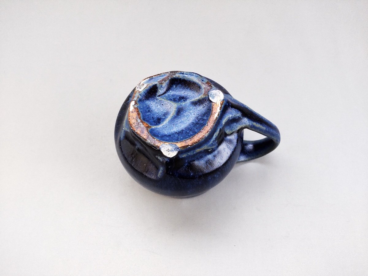 紺碧釉丸マグ【山本一仁】