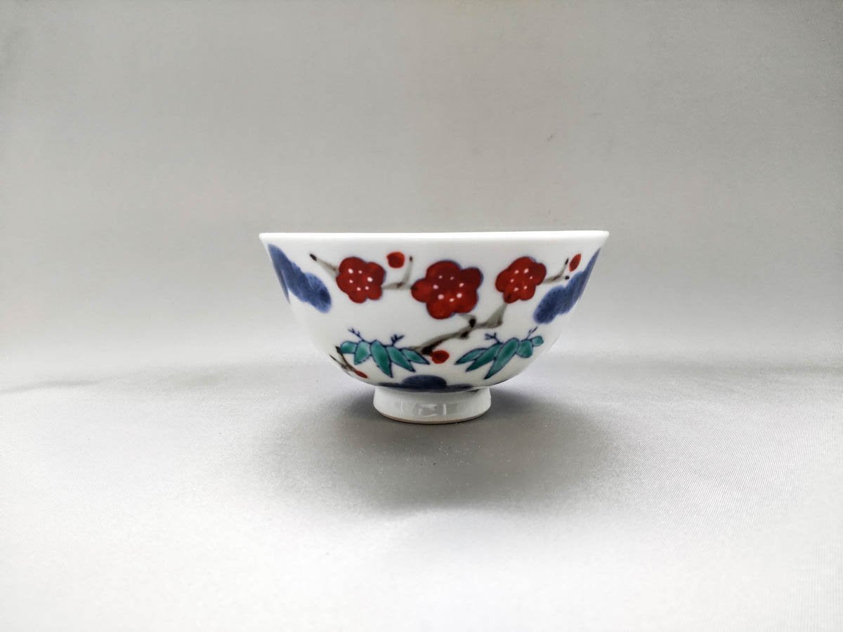 吉祥松竹梅飯碗小【徳七窯】