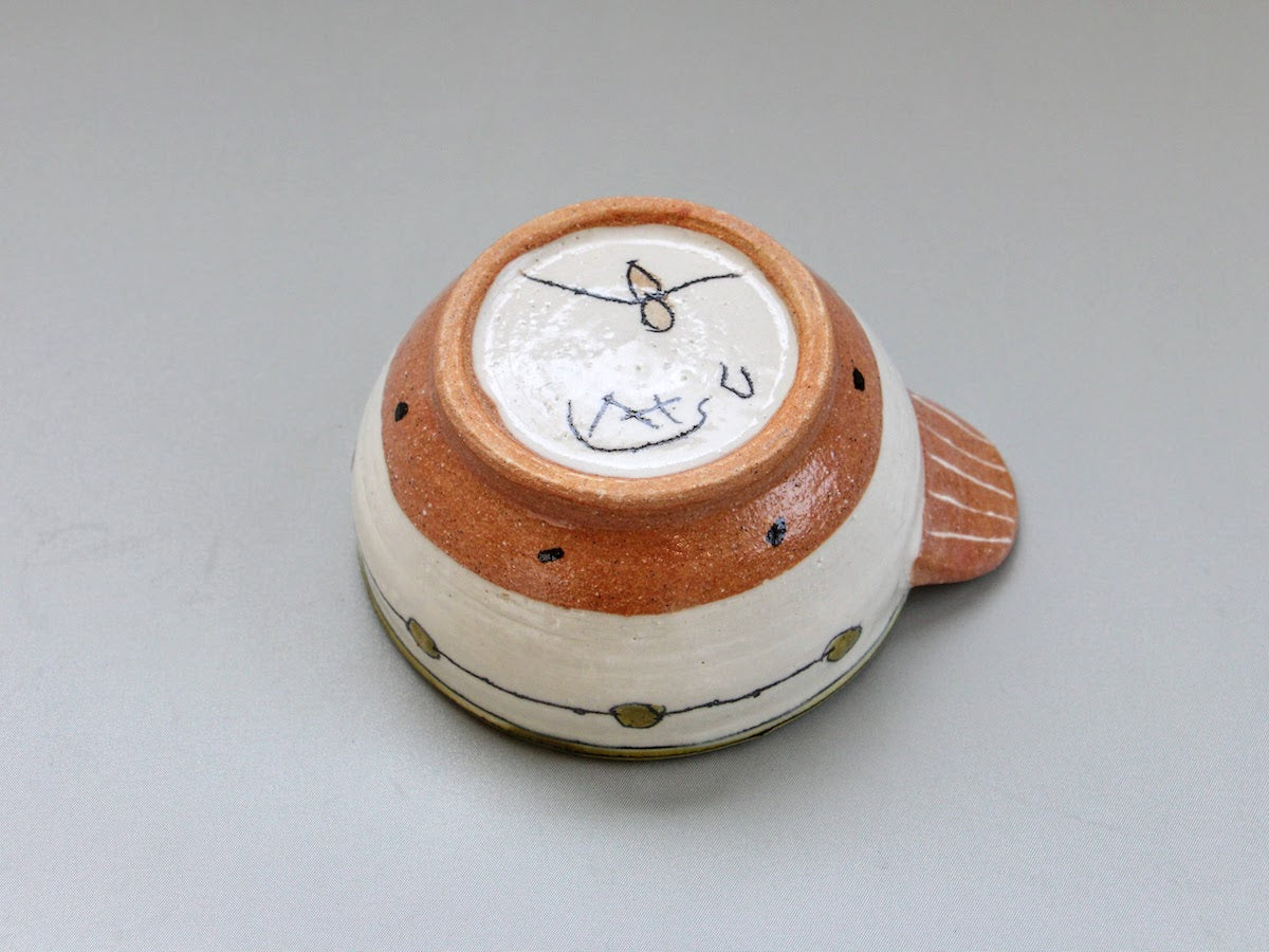 手付鉢 ピンク 花と葉【加藤淳】