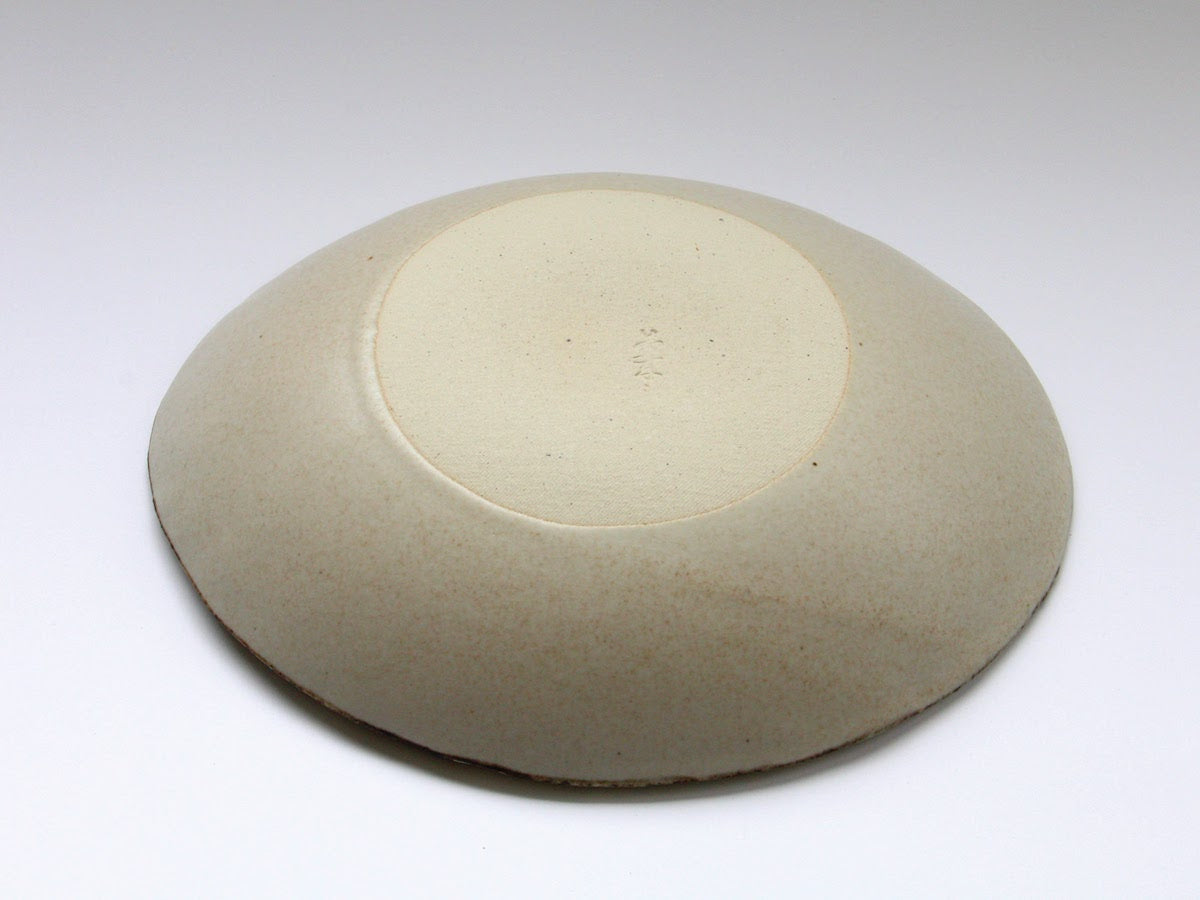 渕サビベージュ楕円浅鉢【村井信幸】