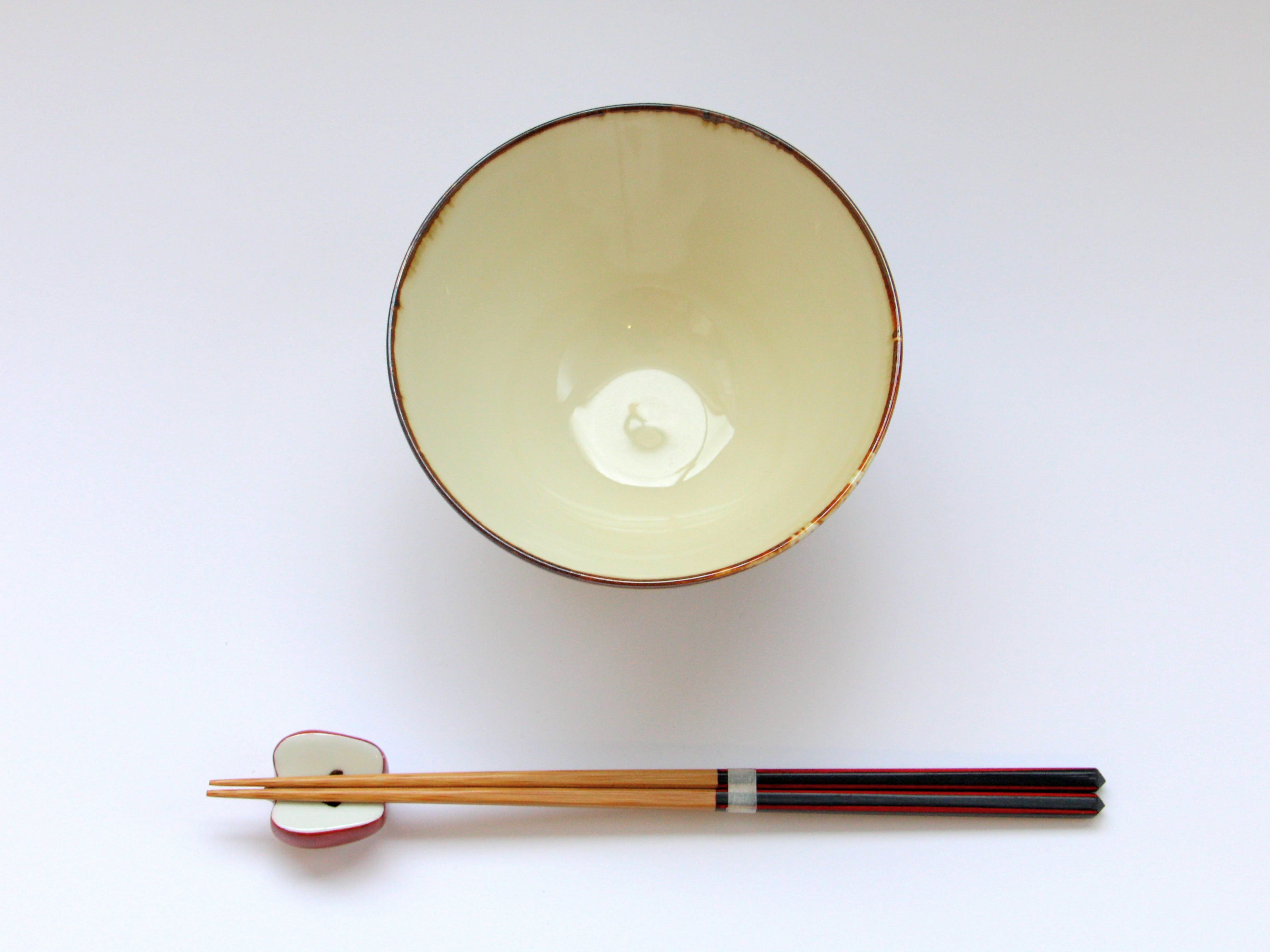 コハク唐草飯碗 青【福峰窯】