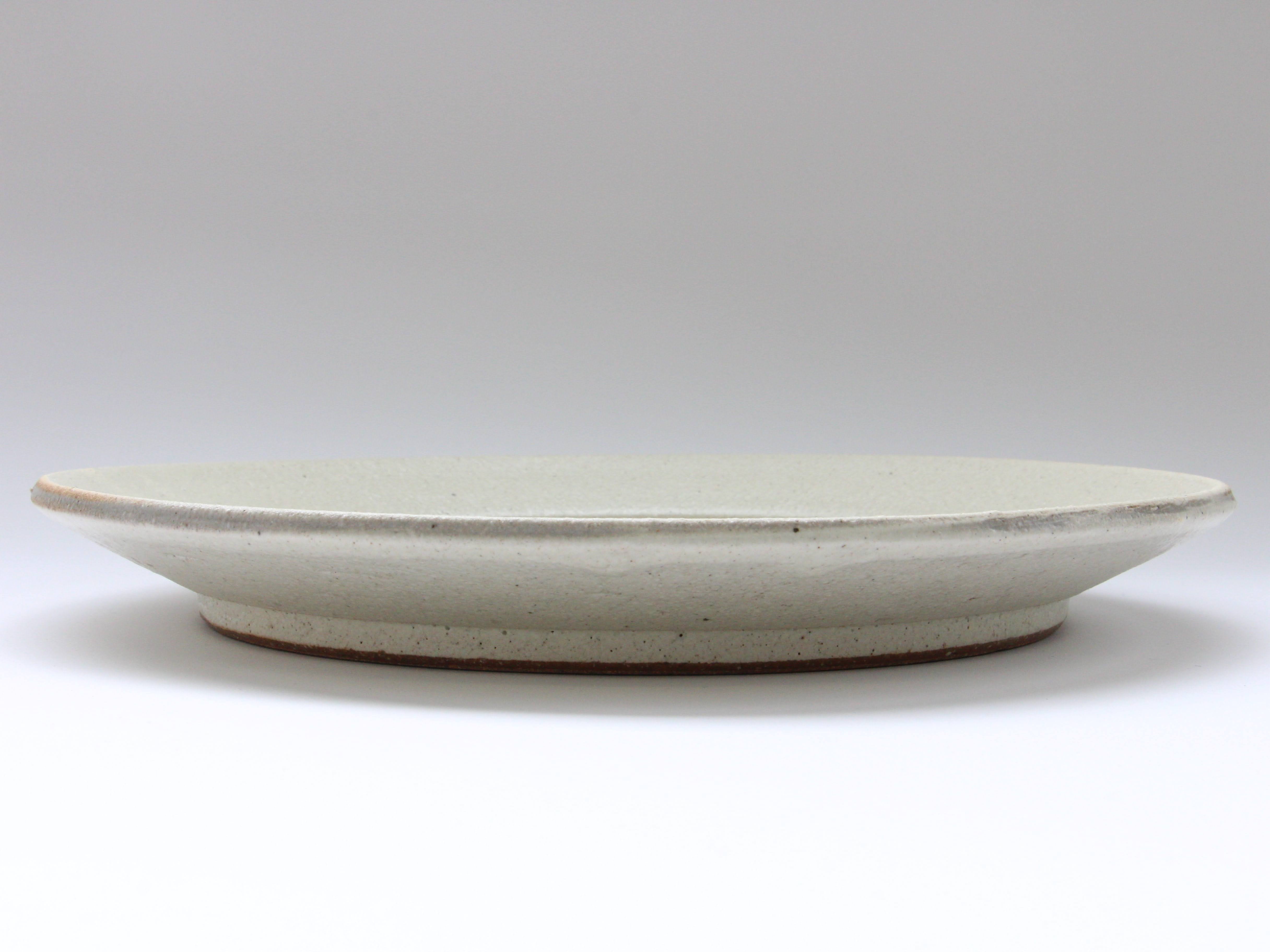 粉引マット8寸平皿【赤根真次】