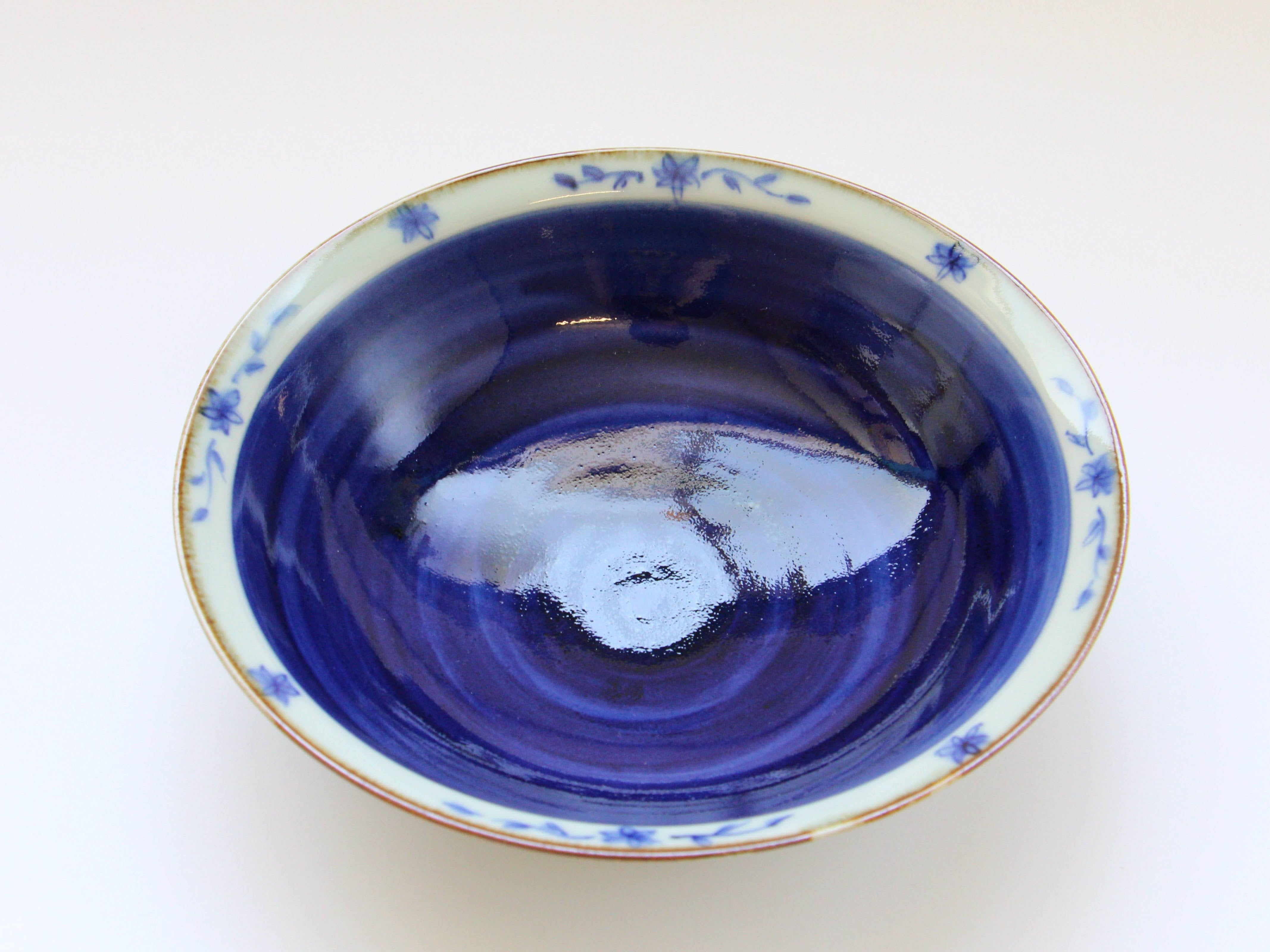 濃草花紋7寸鉢【小林巧征】