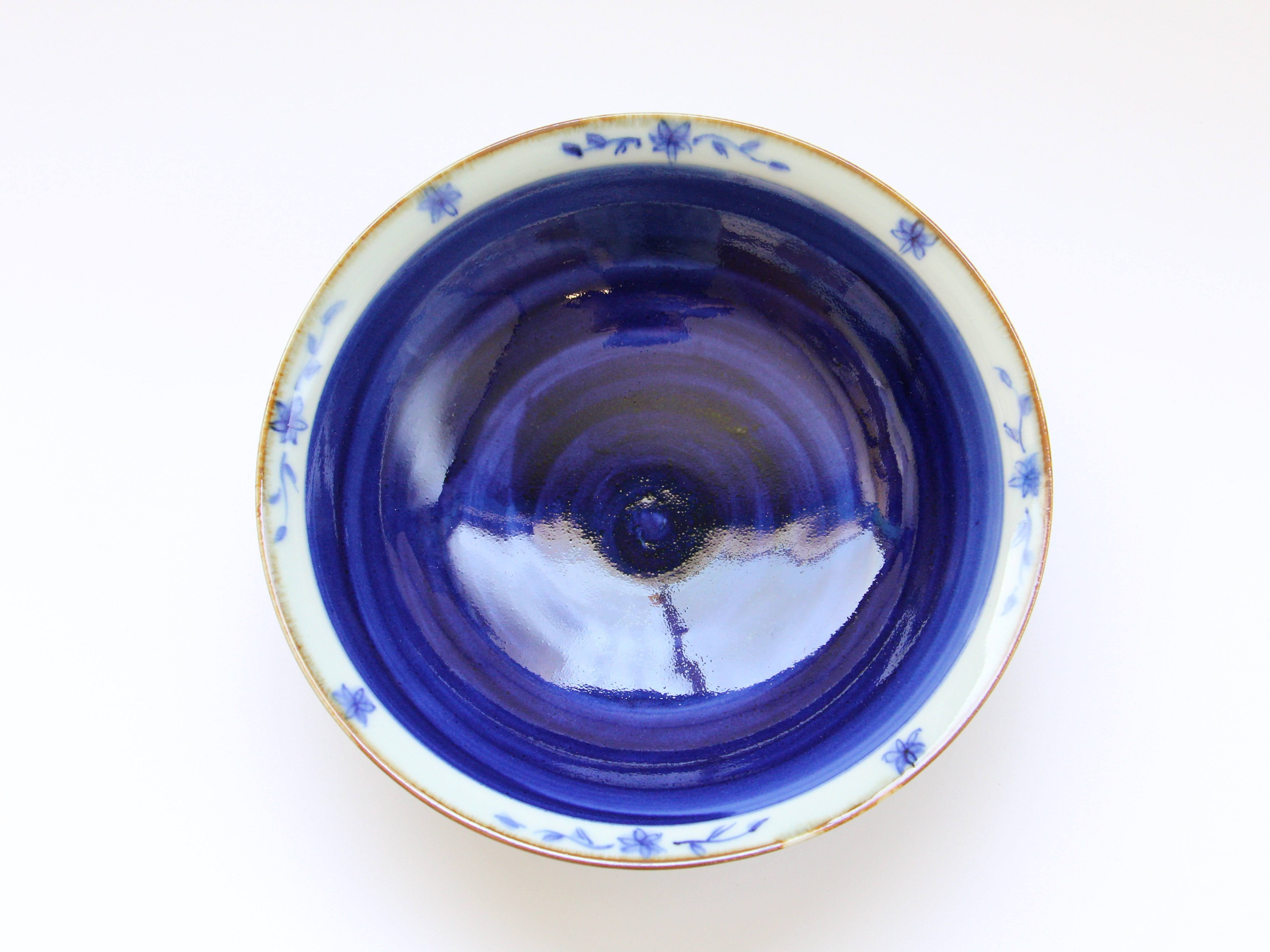 濃草花紋7寸鉢【小林巧征】