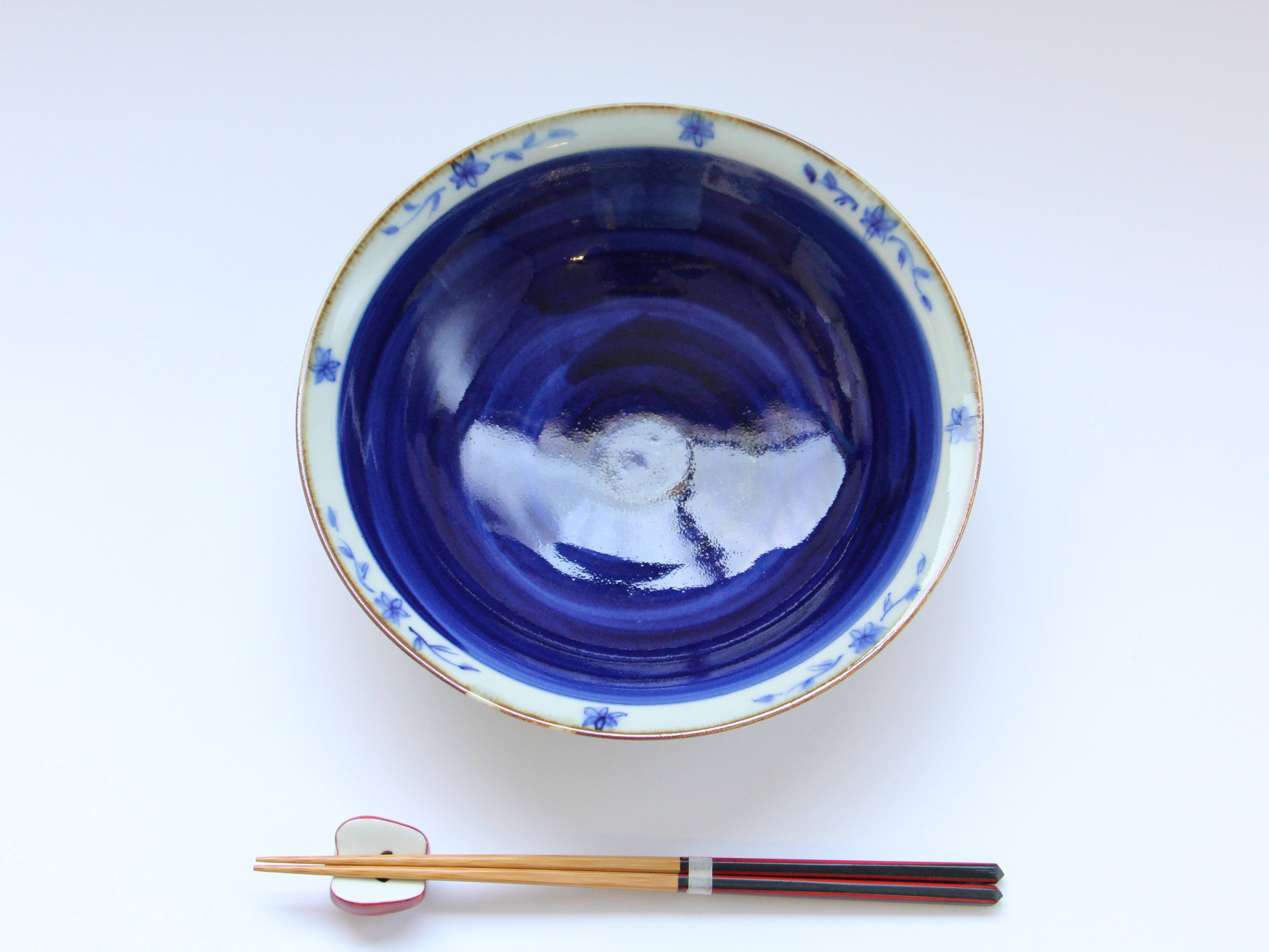 濃草花紋7寸鉢【小林巧征】