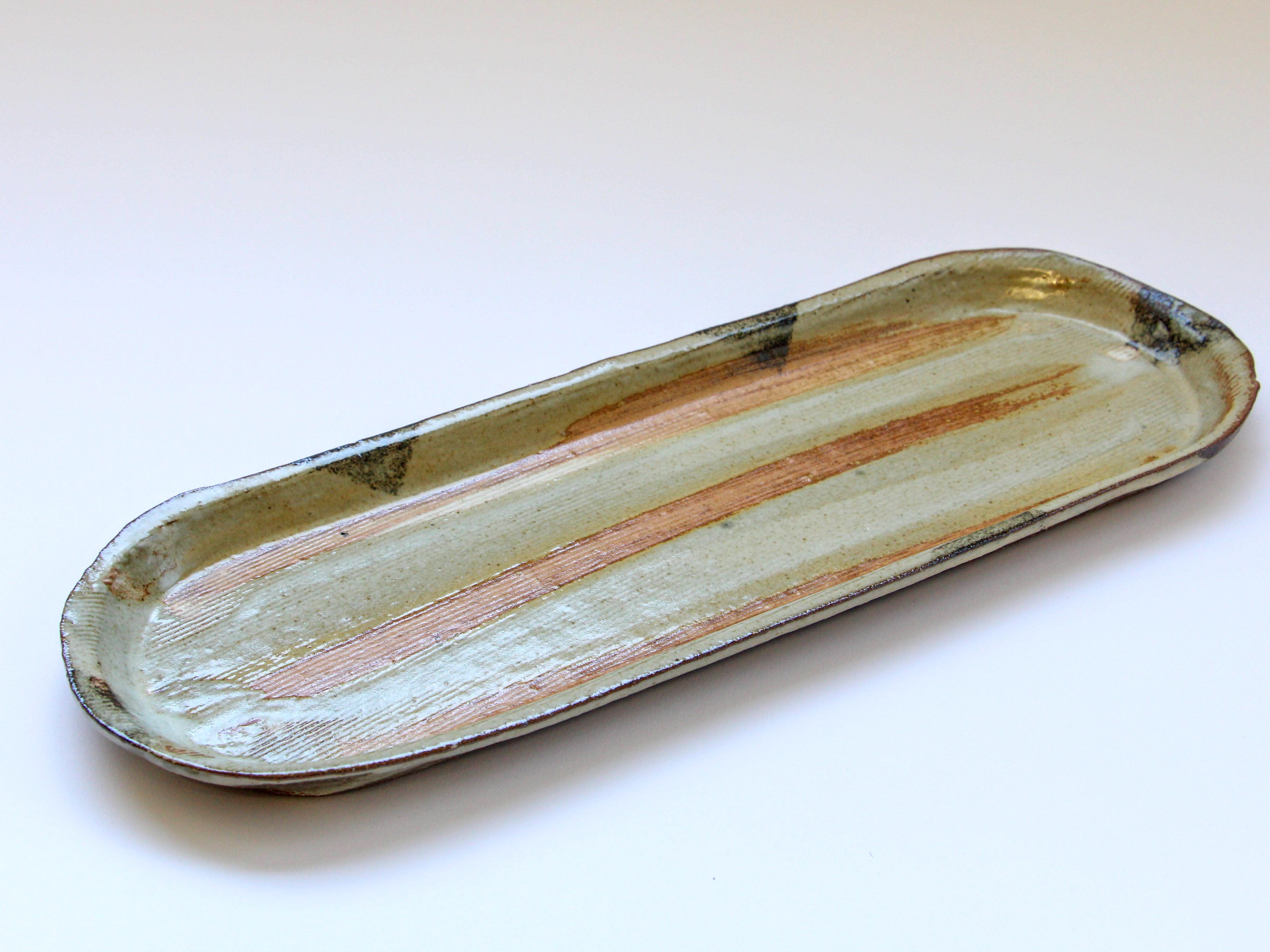 夕暮れ長皿34cm【日下青作/麻里】