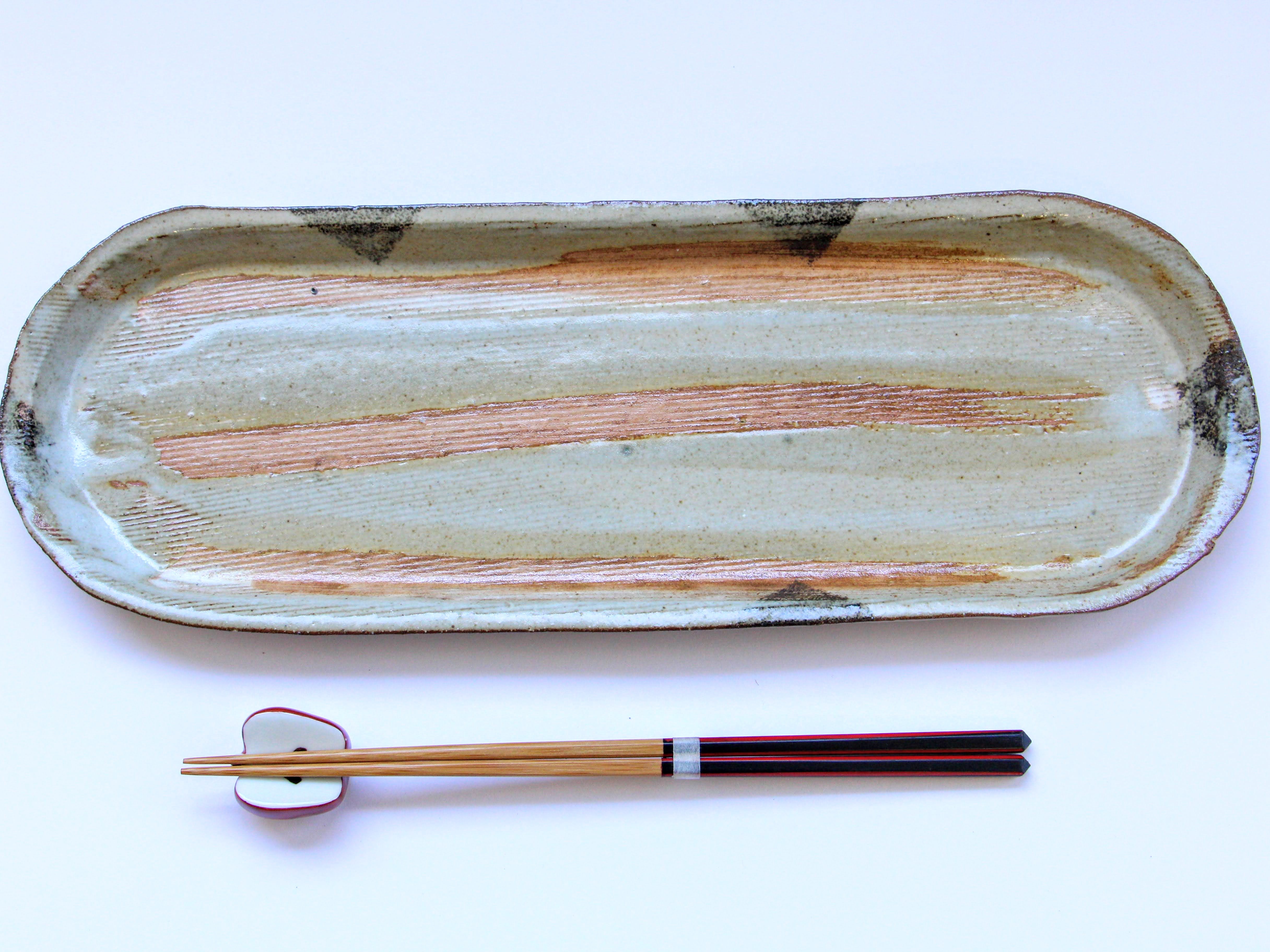 夕暮れ長皿34cm【日下青作/麻里】