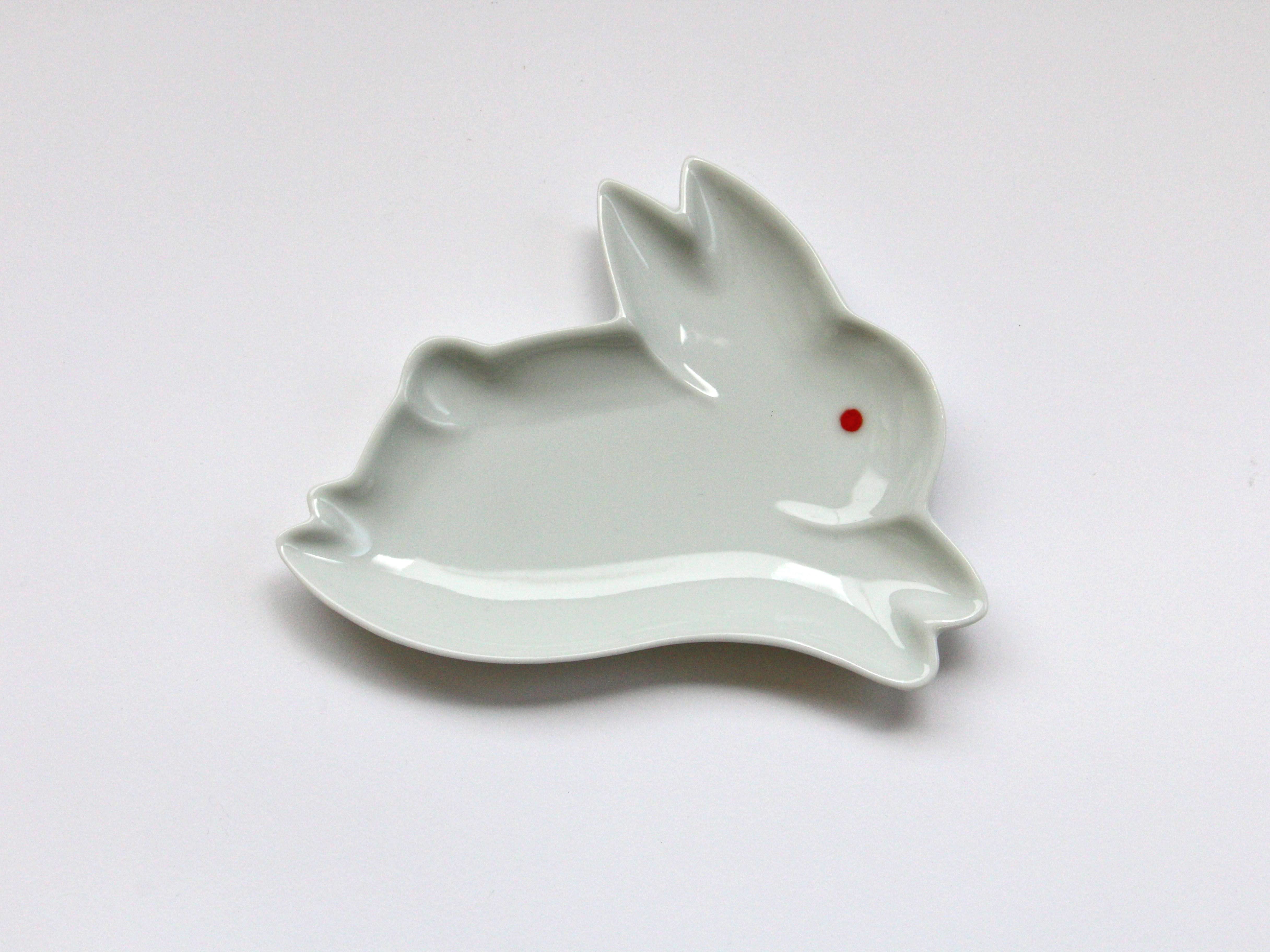 うさぎ皿 白【徳七窯】
