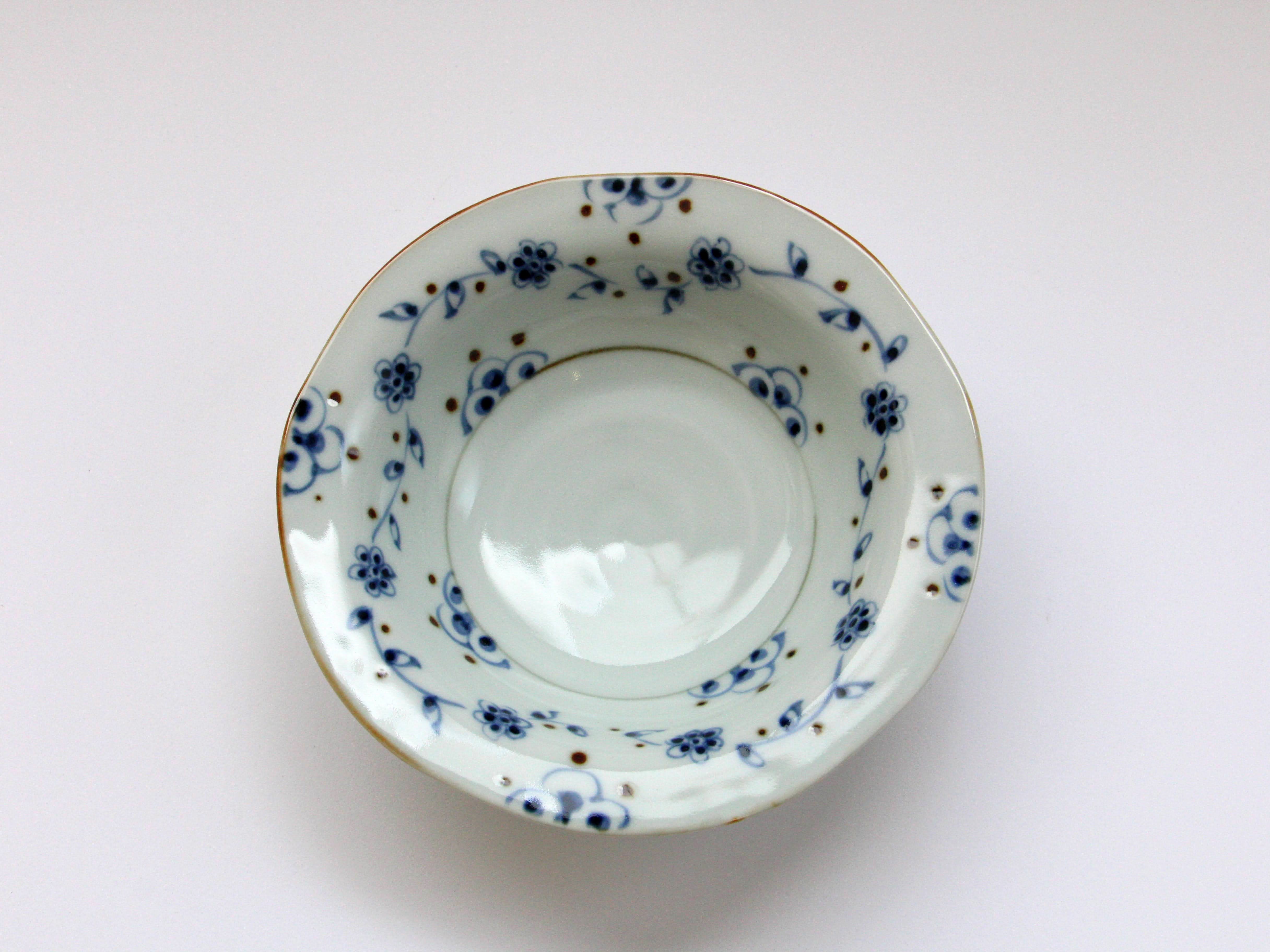 つる花唐草リムボウル【徳七窯】