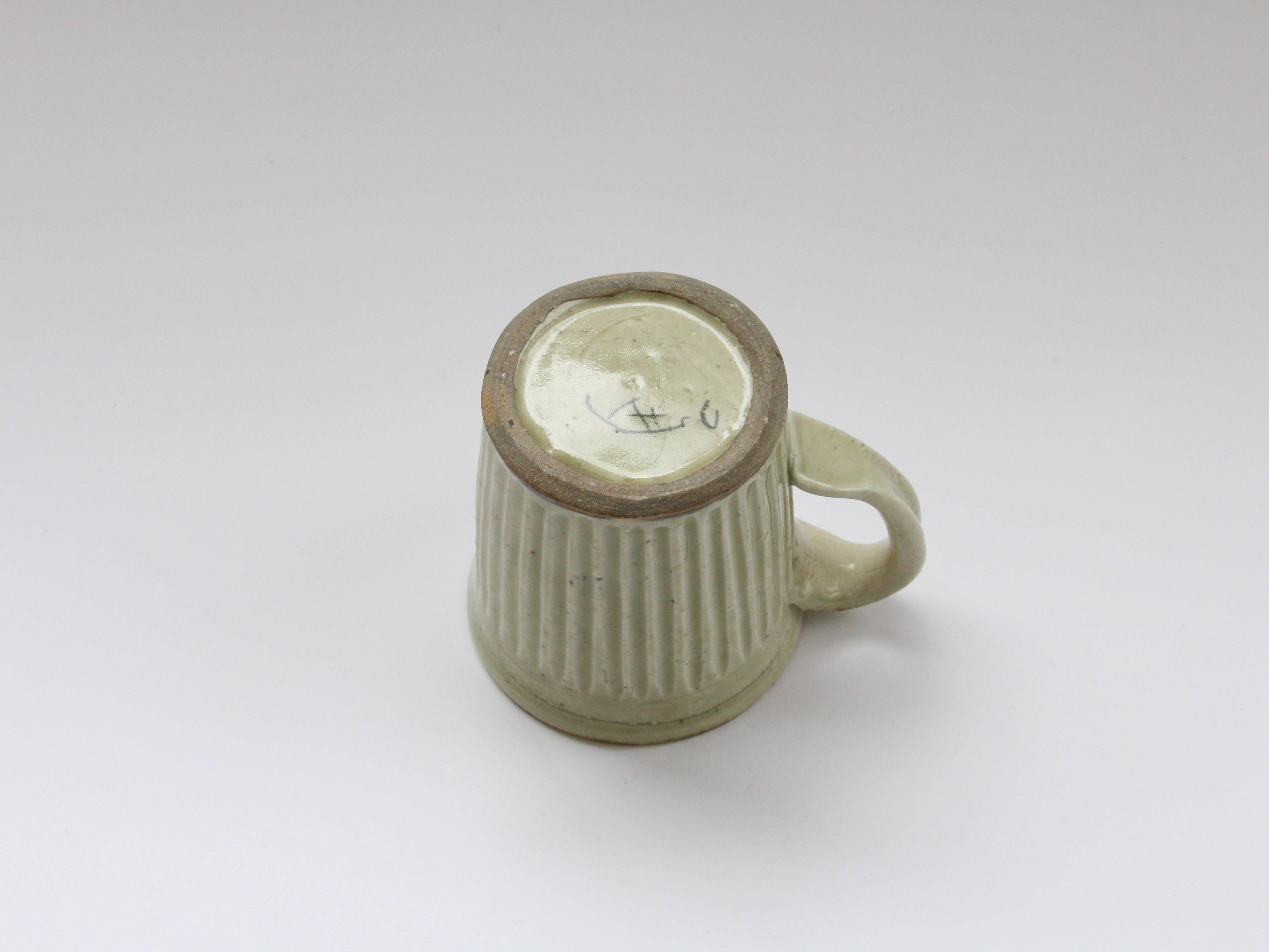 灰釉しのぎマグ【加藤淳】