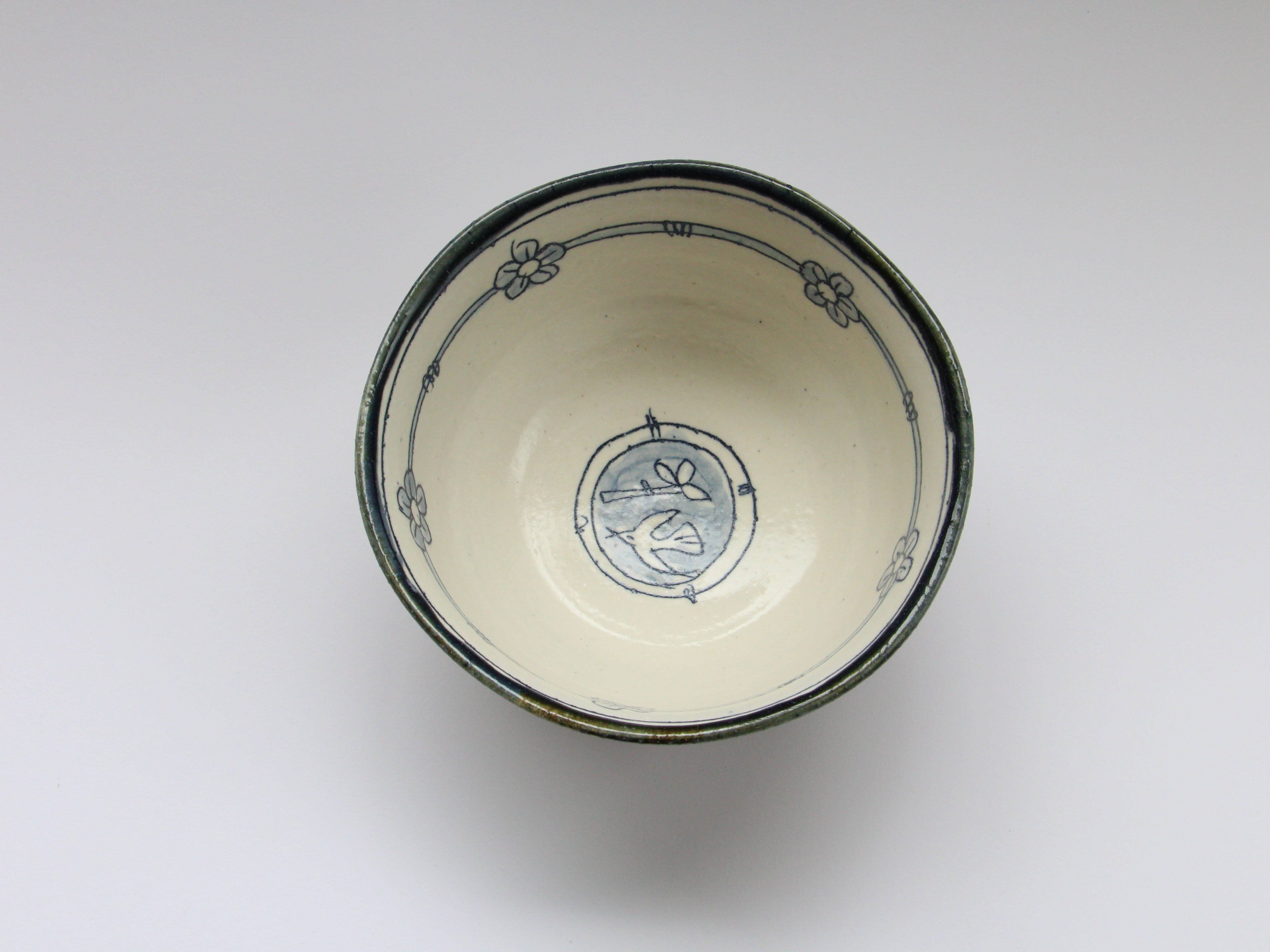 どんぶり小 青 魚と鳥【加藤淳】