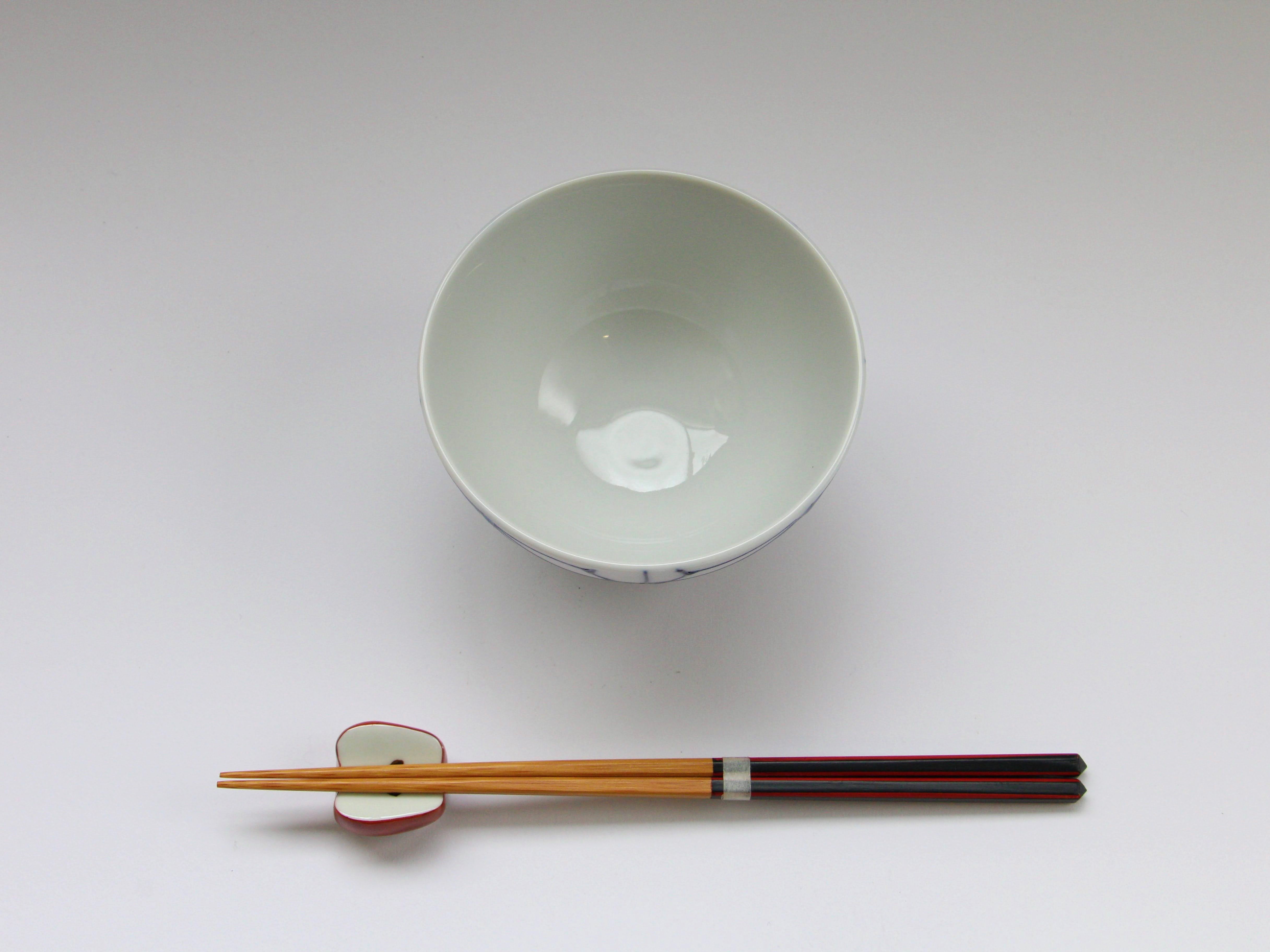 一珍麻の葉もてなし飯碗 小 青【福峰窯】