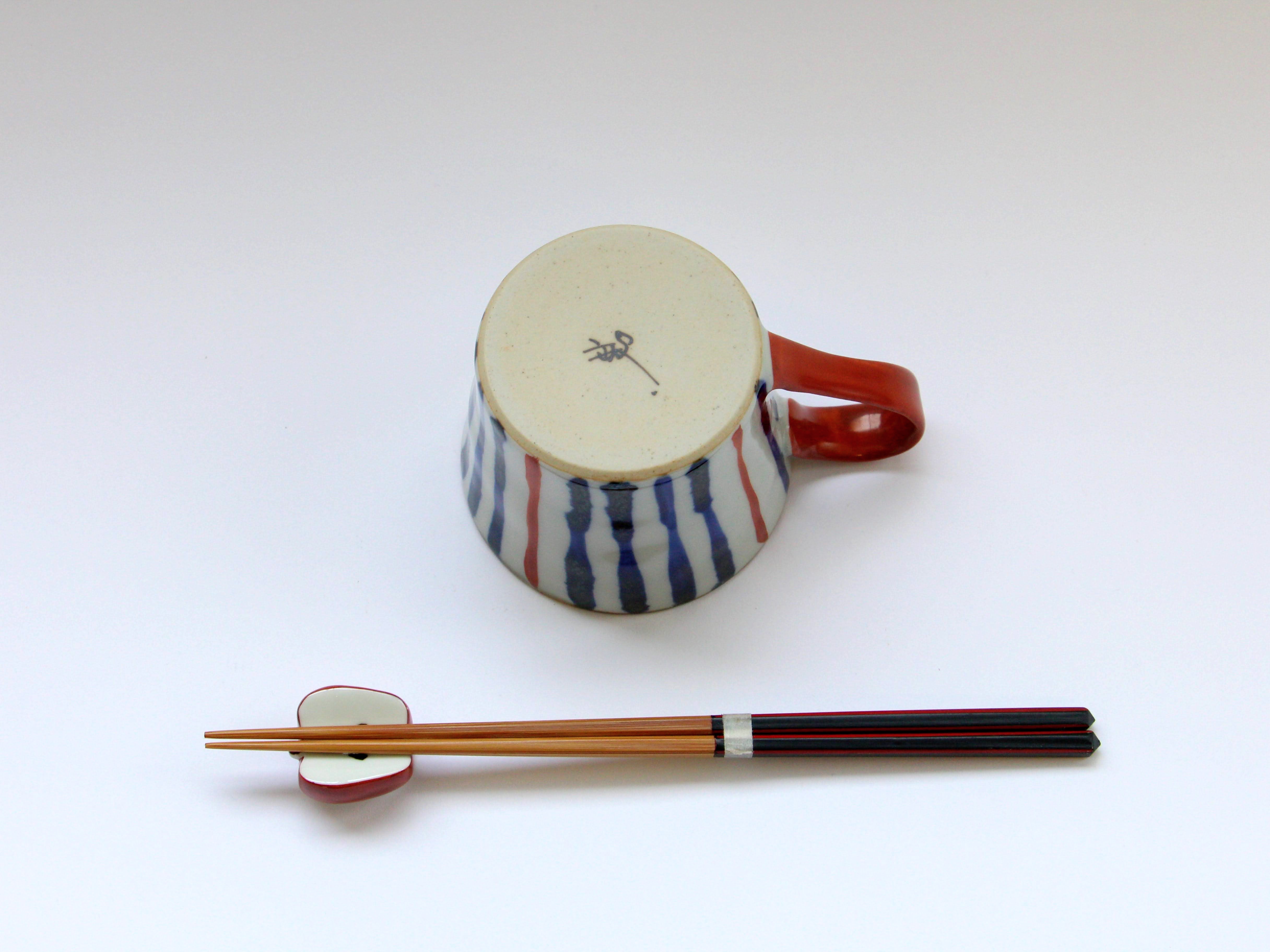 濃十草ドテマグカップ 赤【敏彩窯】