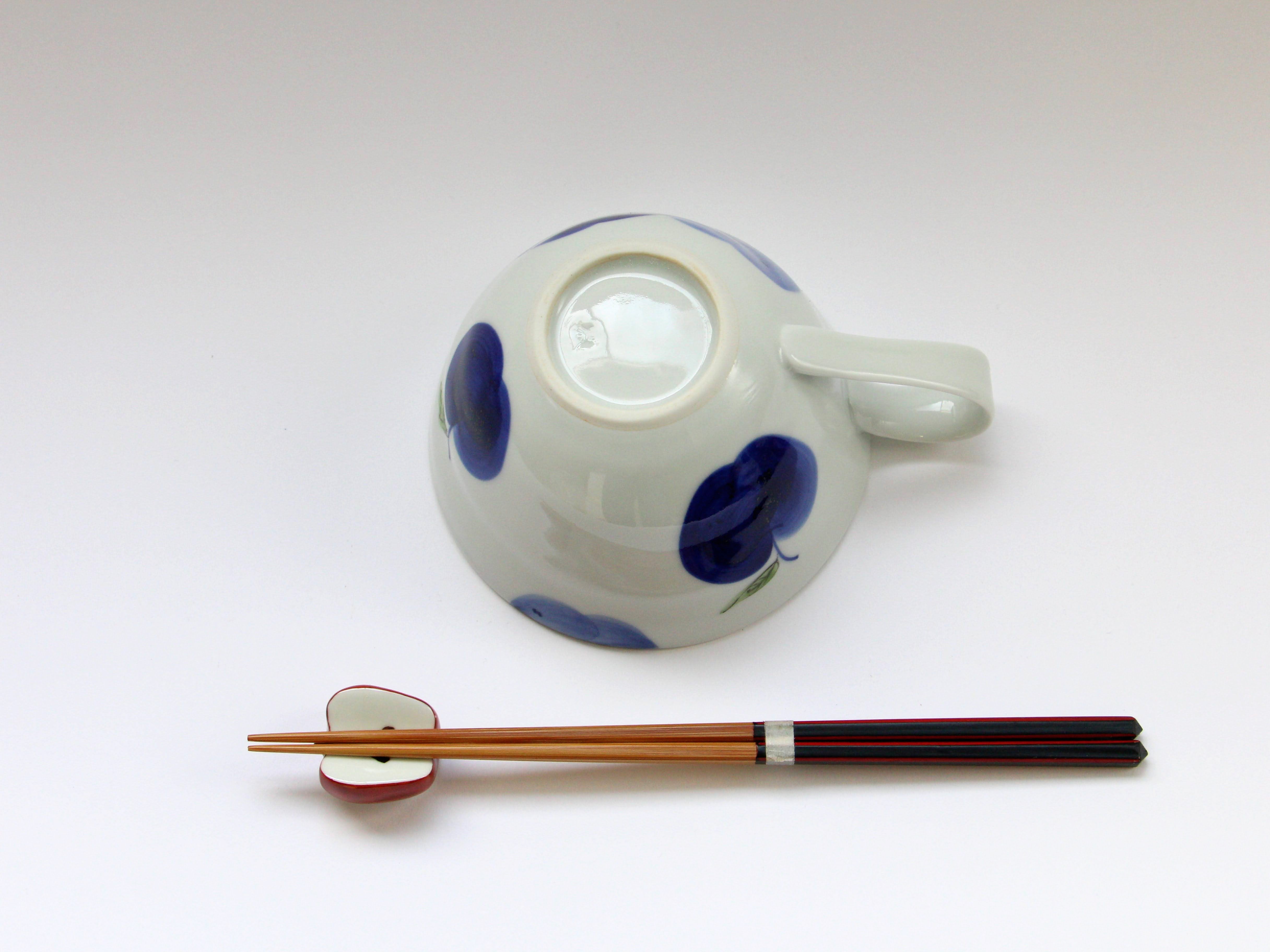 りんごスープカップ 青【敏彩窯】