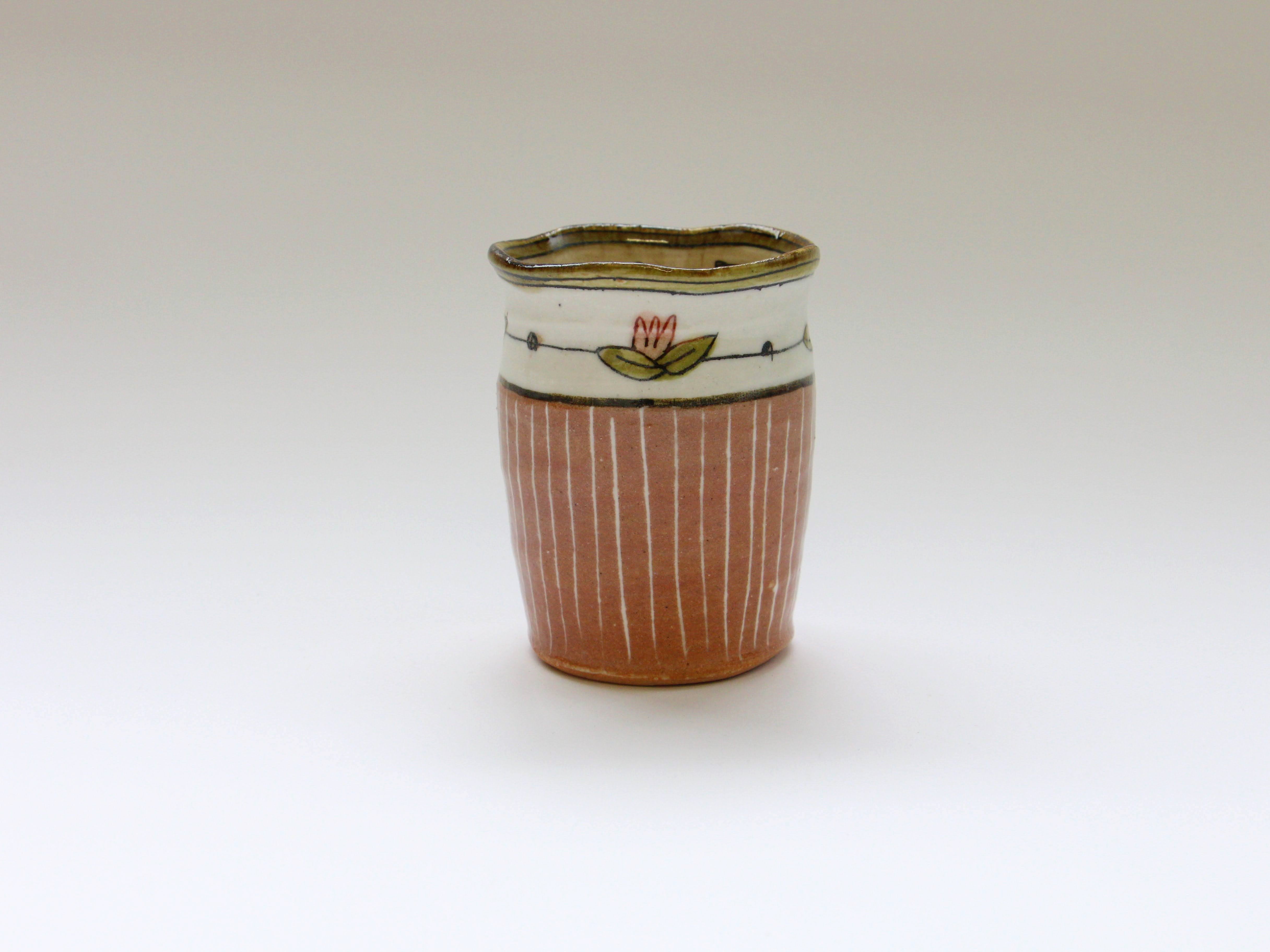 湯呑 蓮 ピンクいっちん十草【加藤淳】