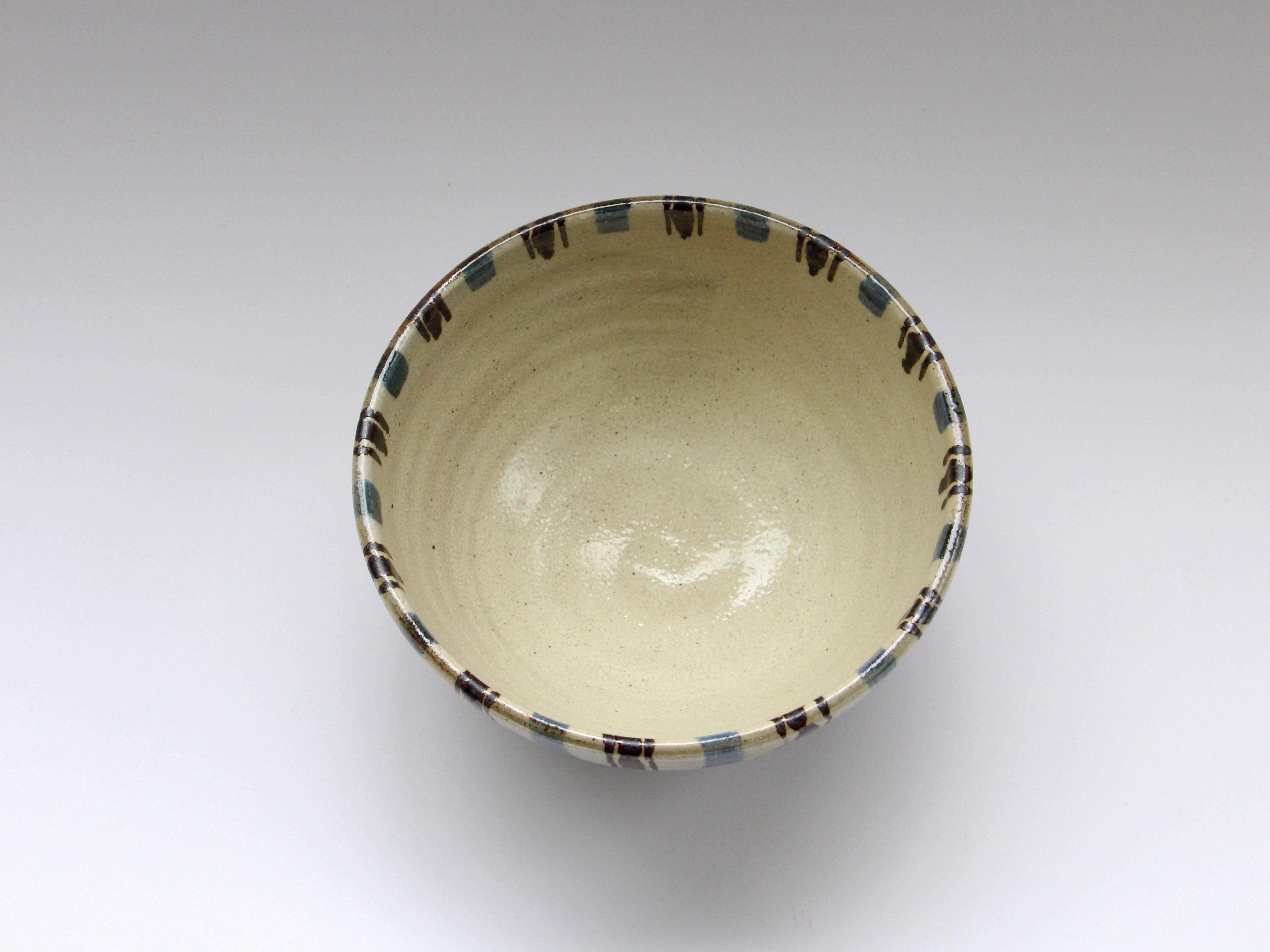 粉引鉄線十草丼 青【赤根真次】