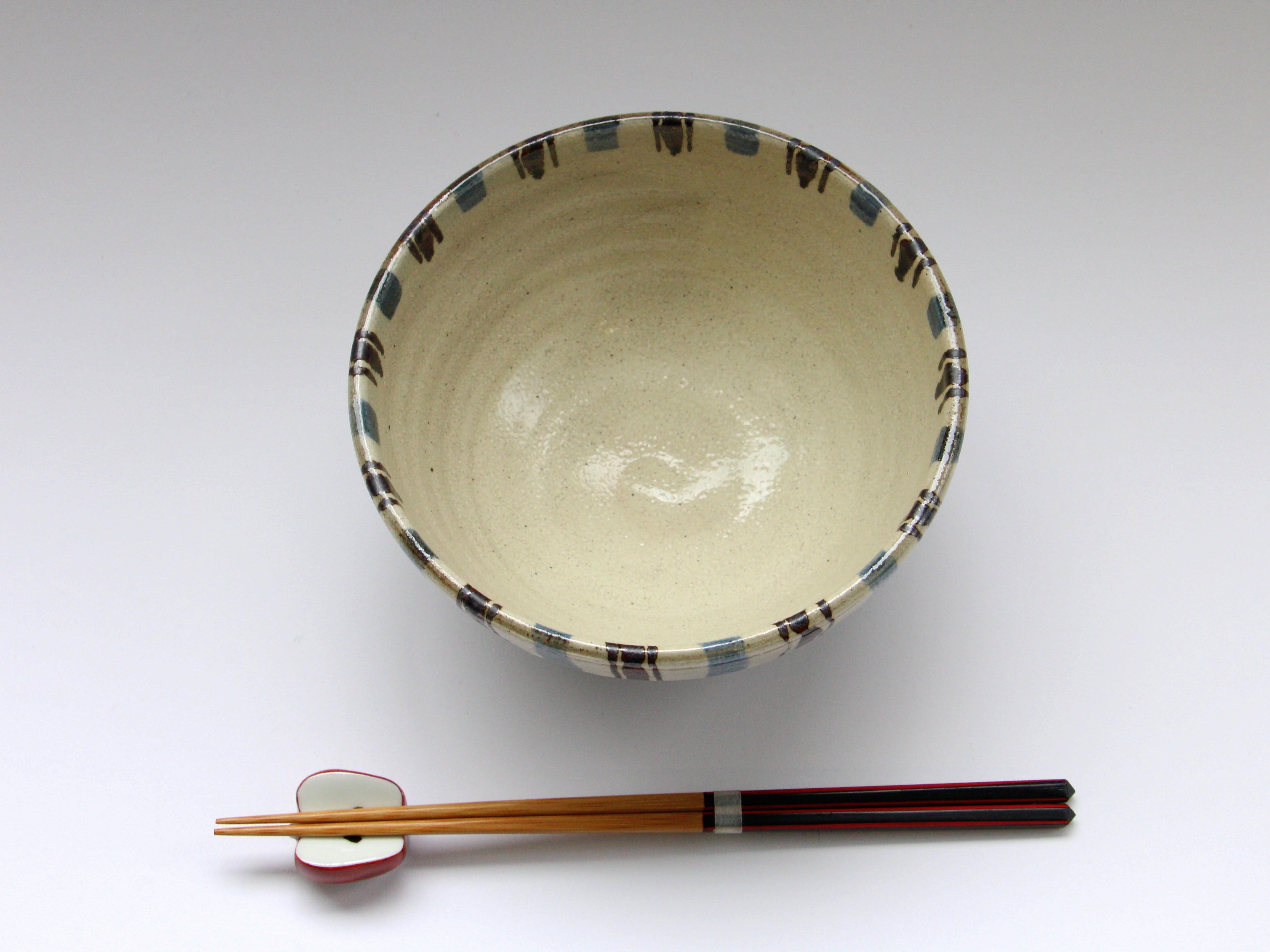 粉引鉄線十草丼 青【赤根真次】