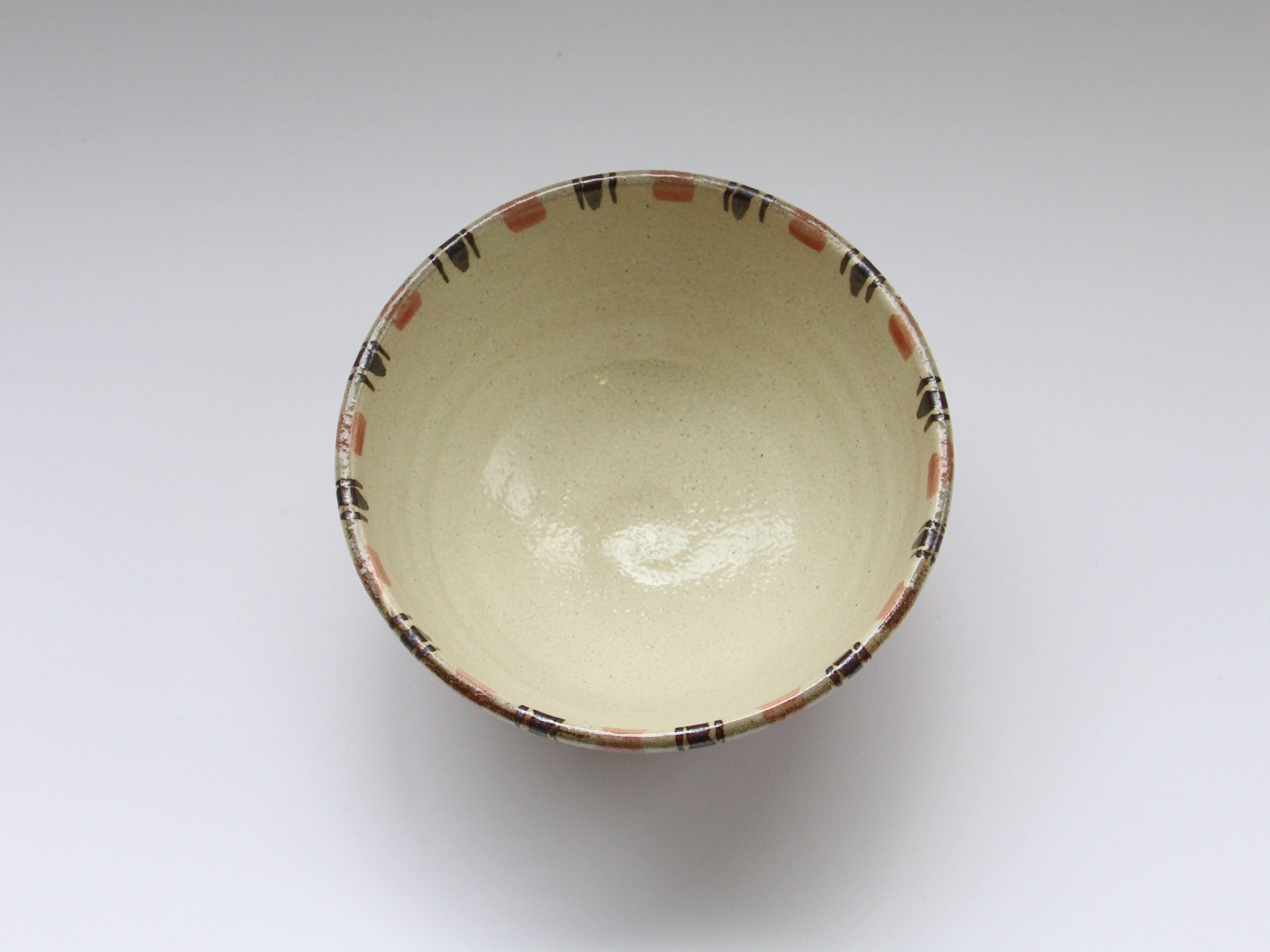 粉引鉄線十草丼 赤【赤根真次】