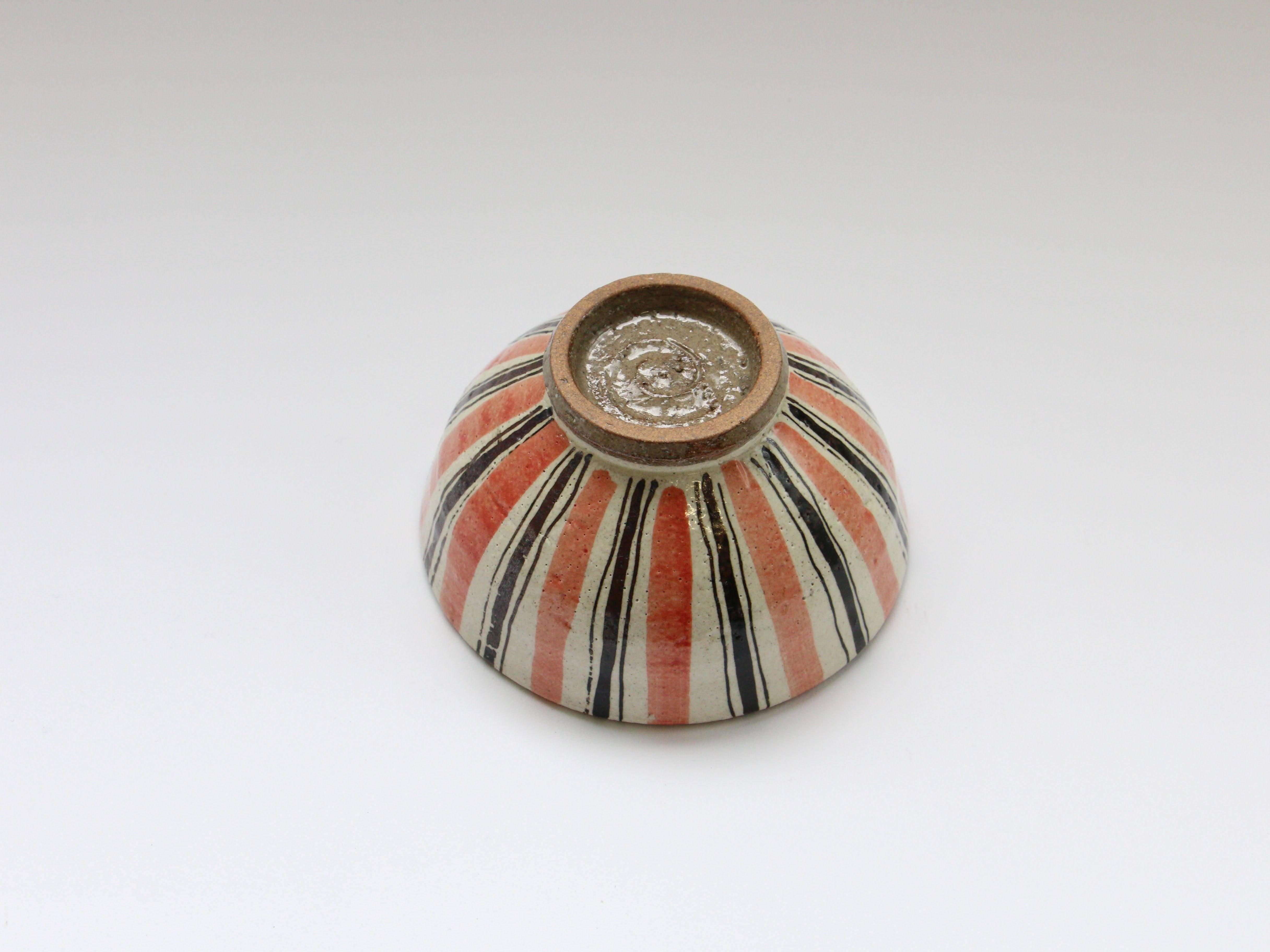 粉引鉄線十草飯碗 赤【赤根真次】