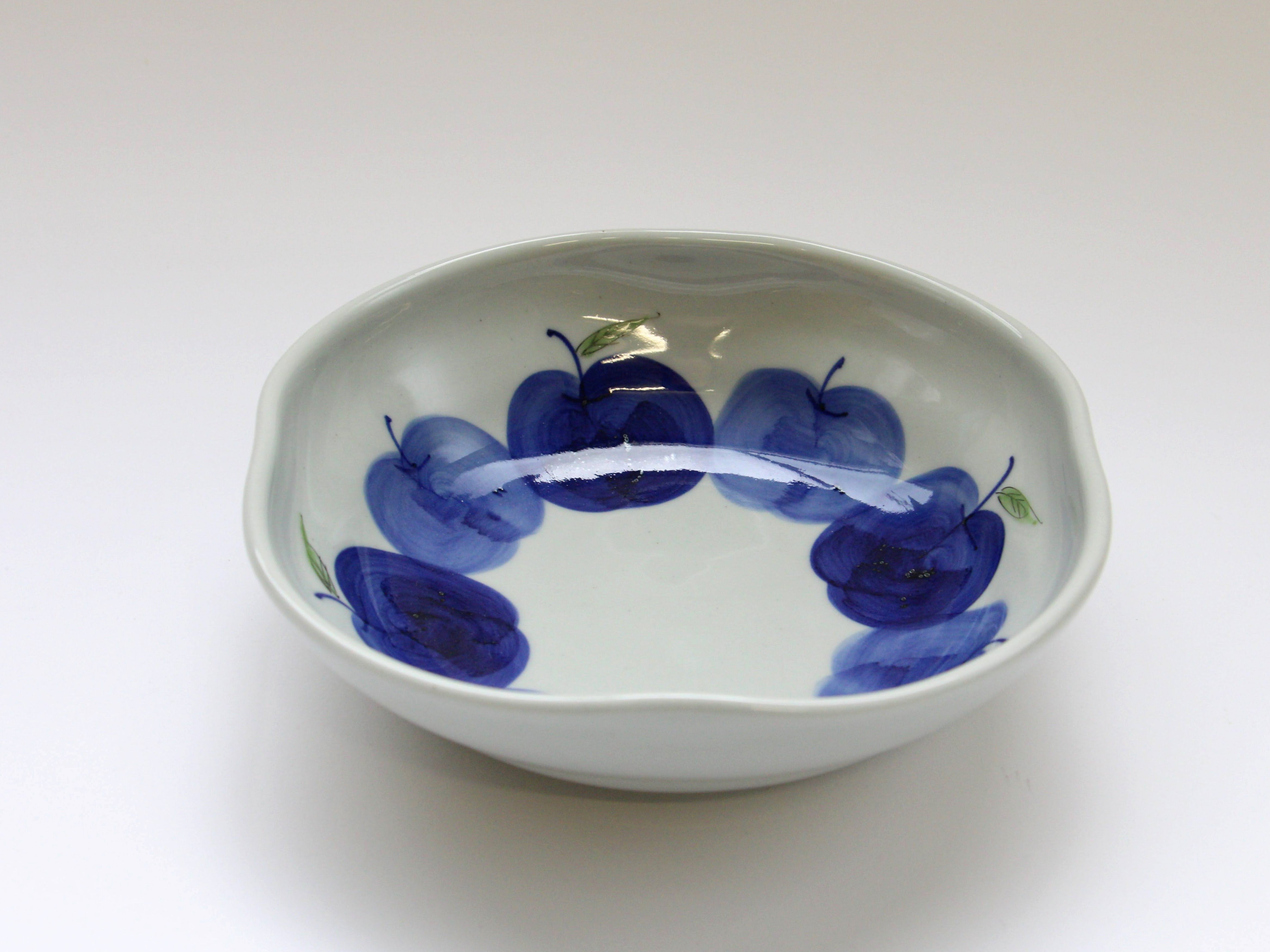 りんご四方鉢 中【敏彩窯】