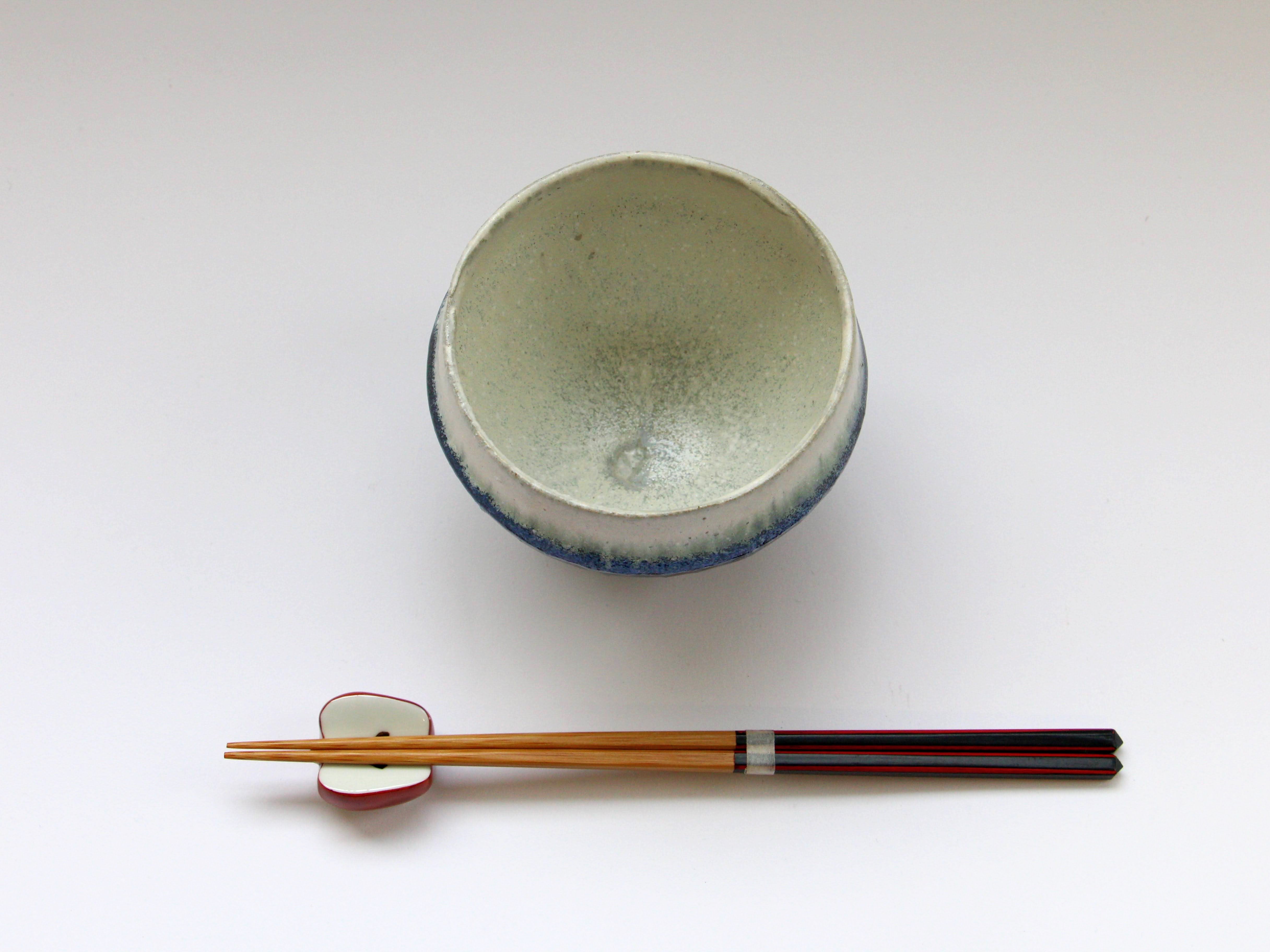 藍釉白マット胴絞り汲出 大【山本一仁】