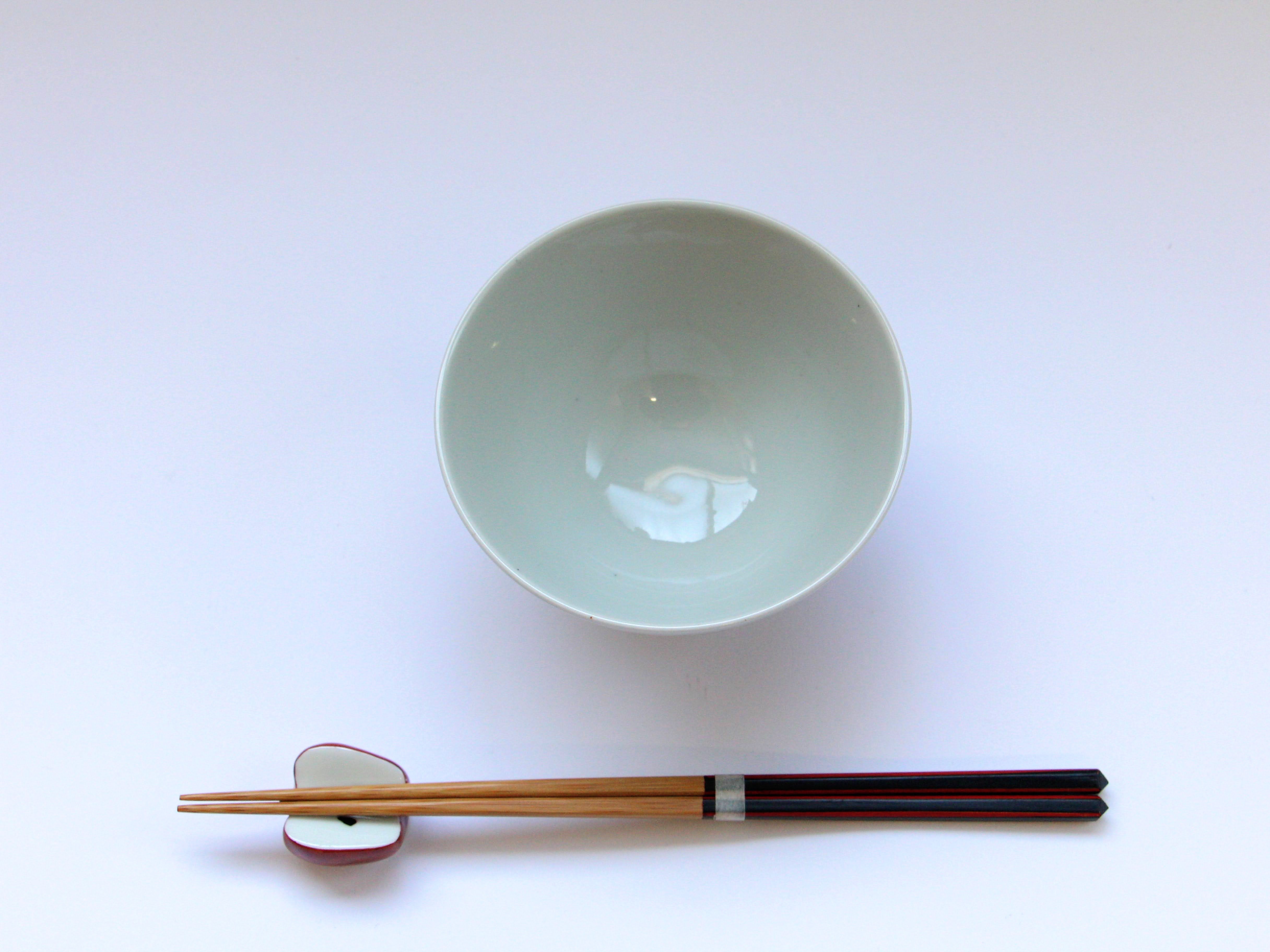 りんご飯碗 青【敏彩窯】