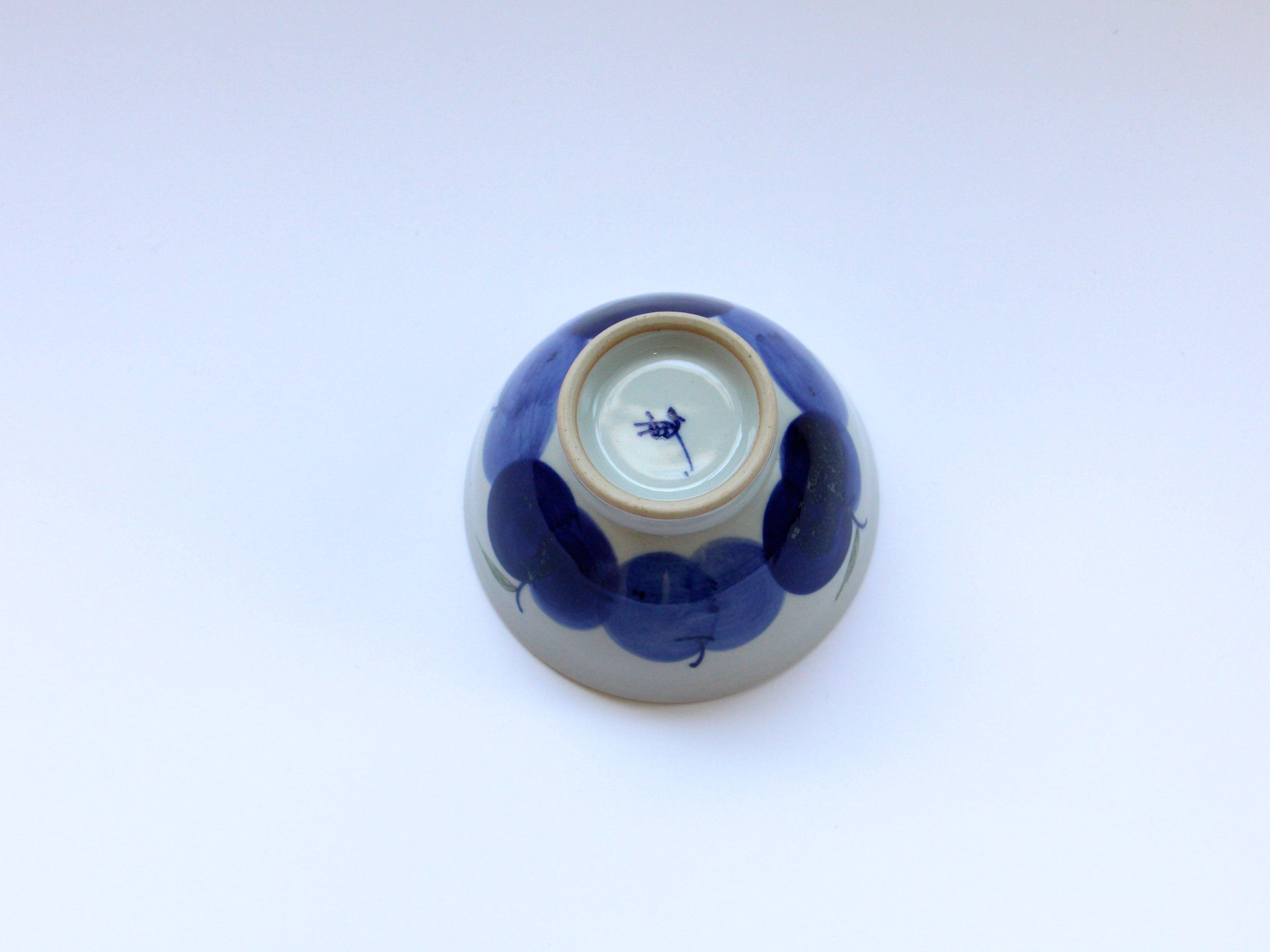 りんご飯碗 青【敏彩窯】