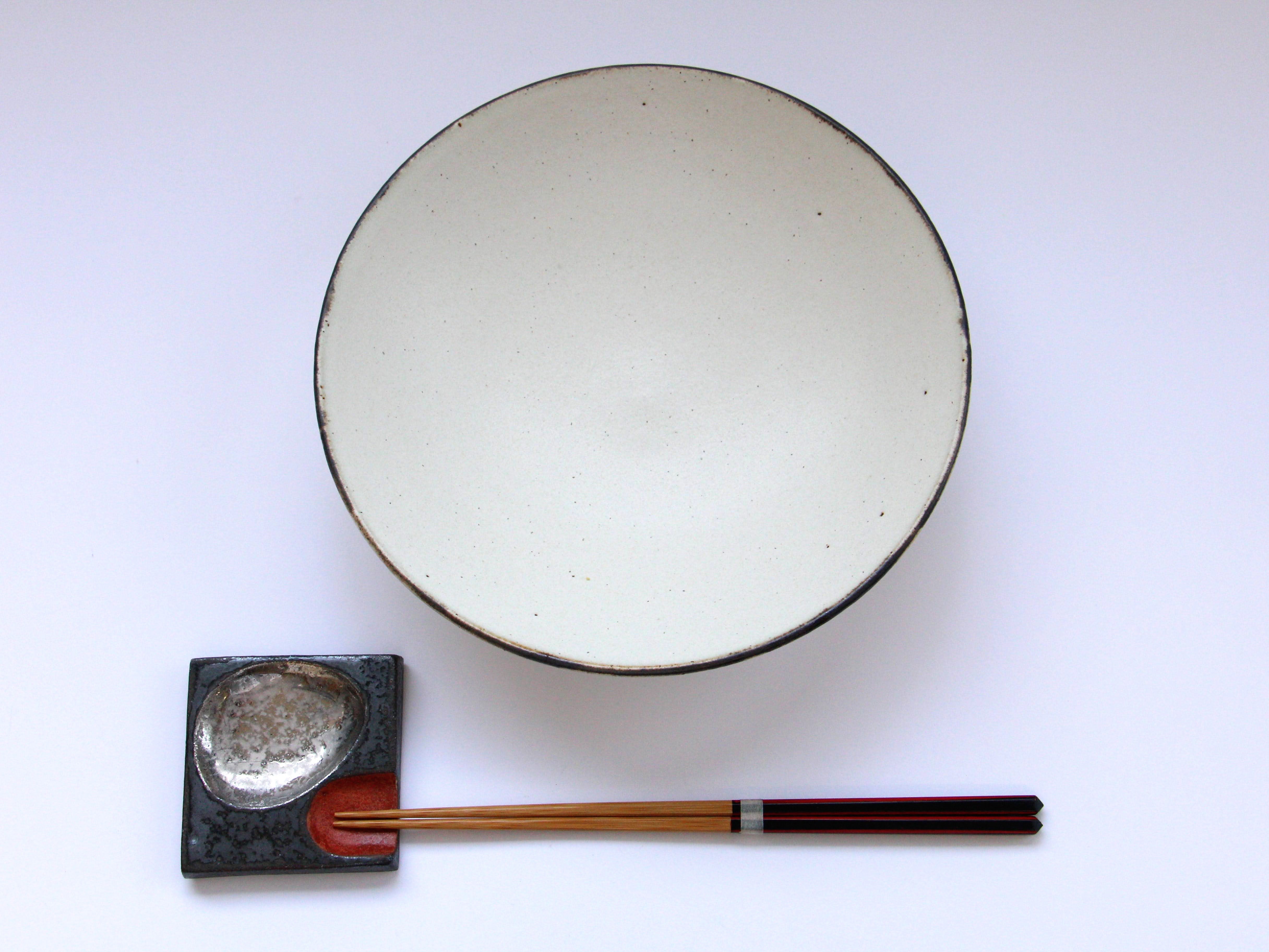 白泥7寸浅鉢【文山香菜江】