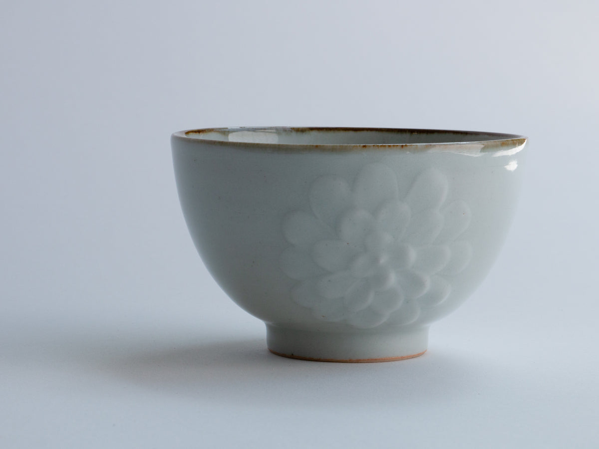 白磁菊飯碗【小林巧征】