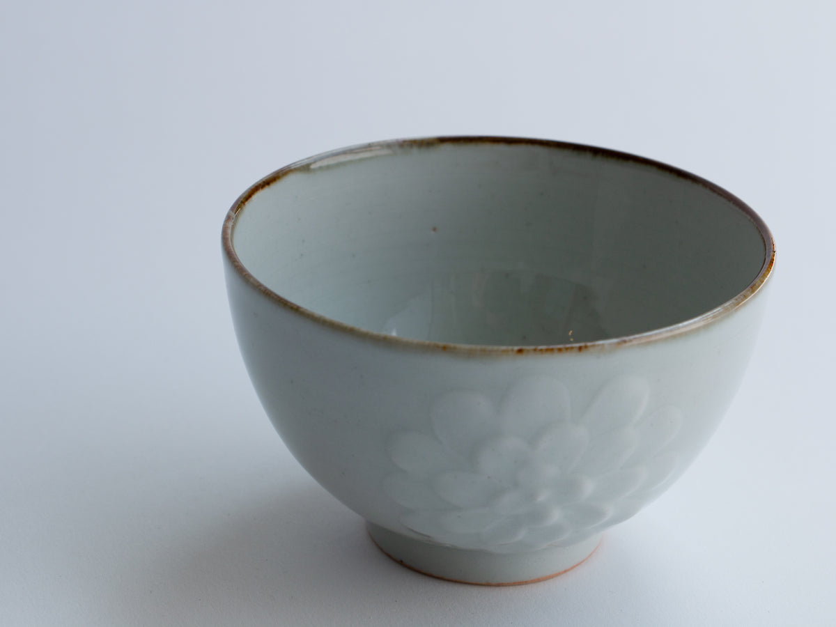 白磁菊飯碗【小林巧征】