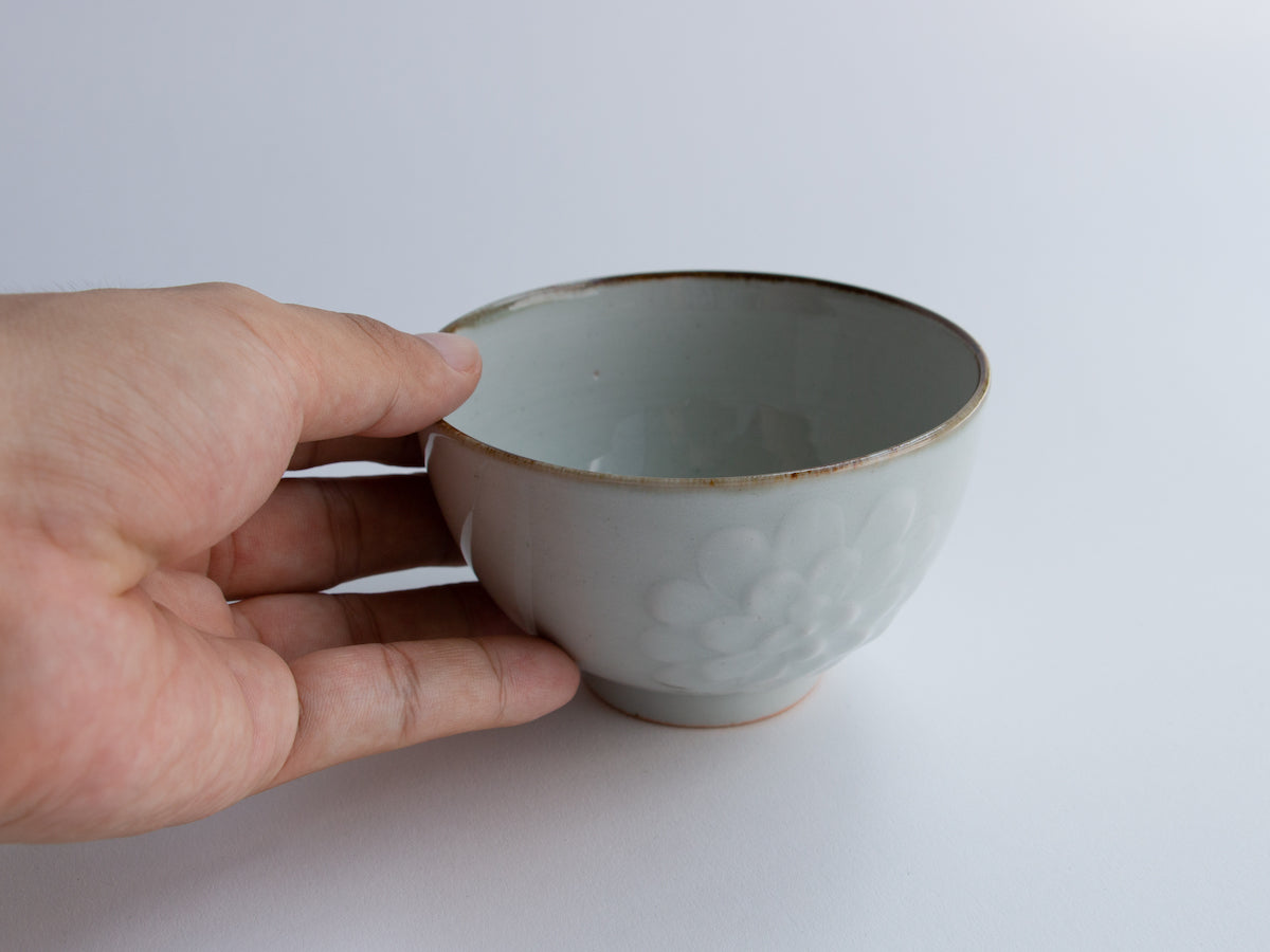 白磁菊飯碗【小林巧征】