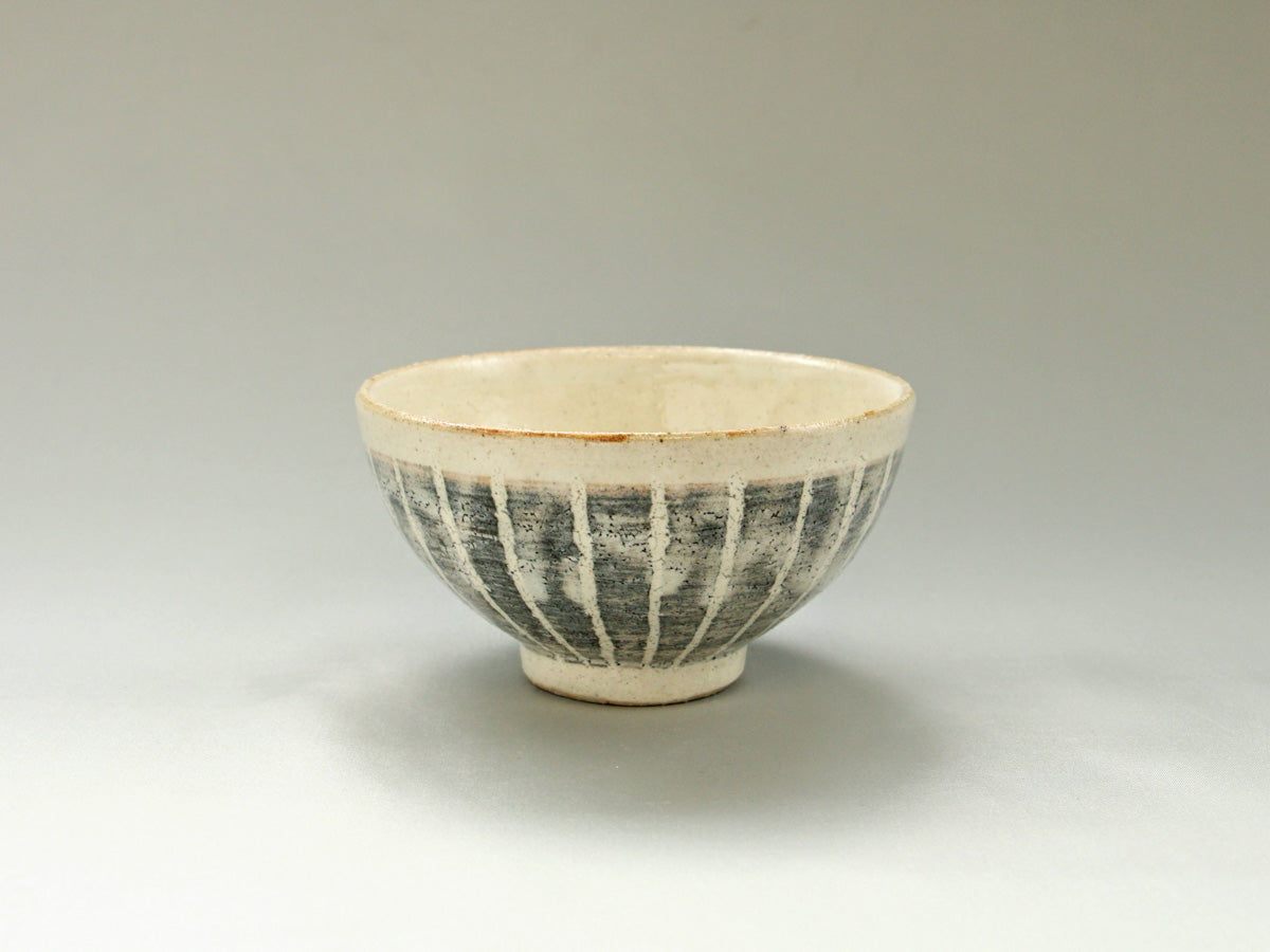 粉引ストライプ飯碗【小栗大幸】